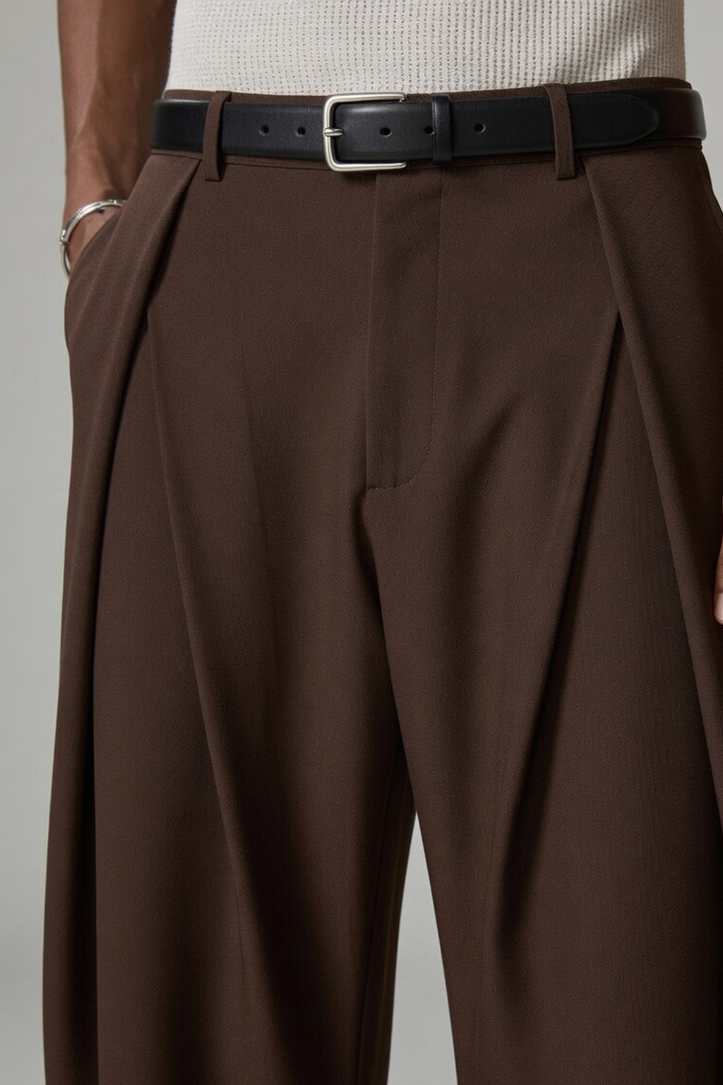 Pleated Wide Leg Trousers
