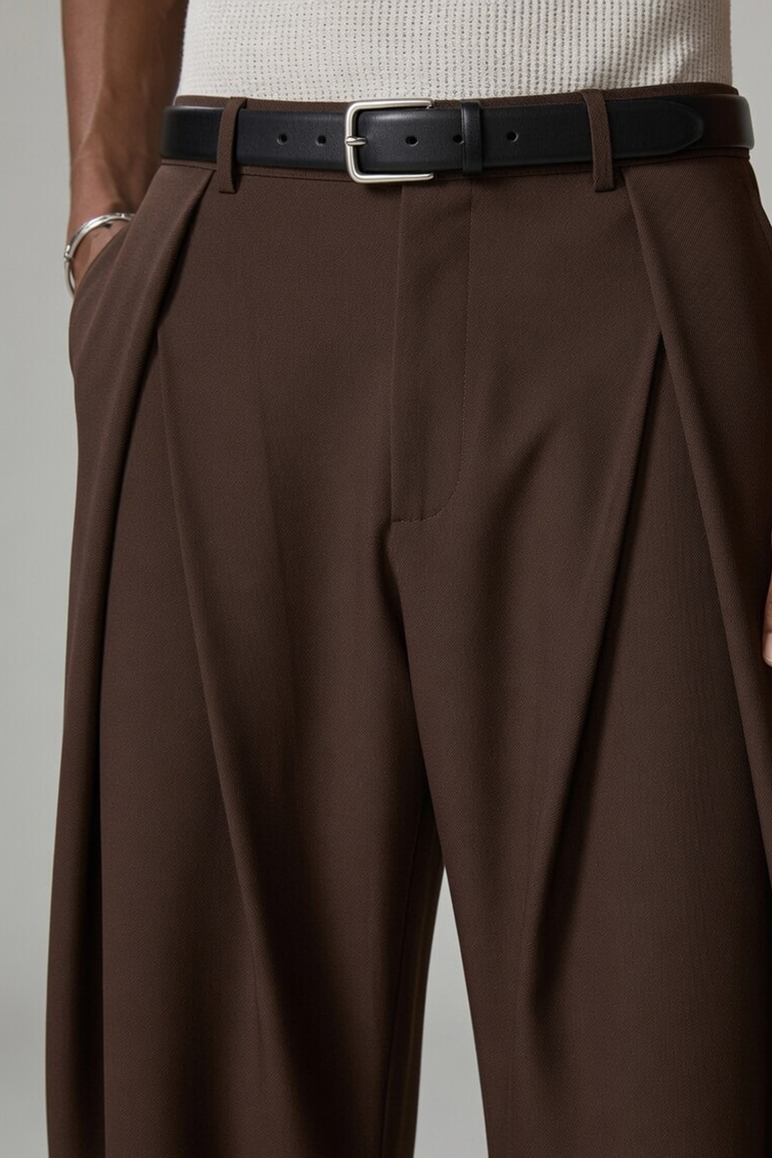 Pleated Wide Leg Trousers