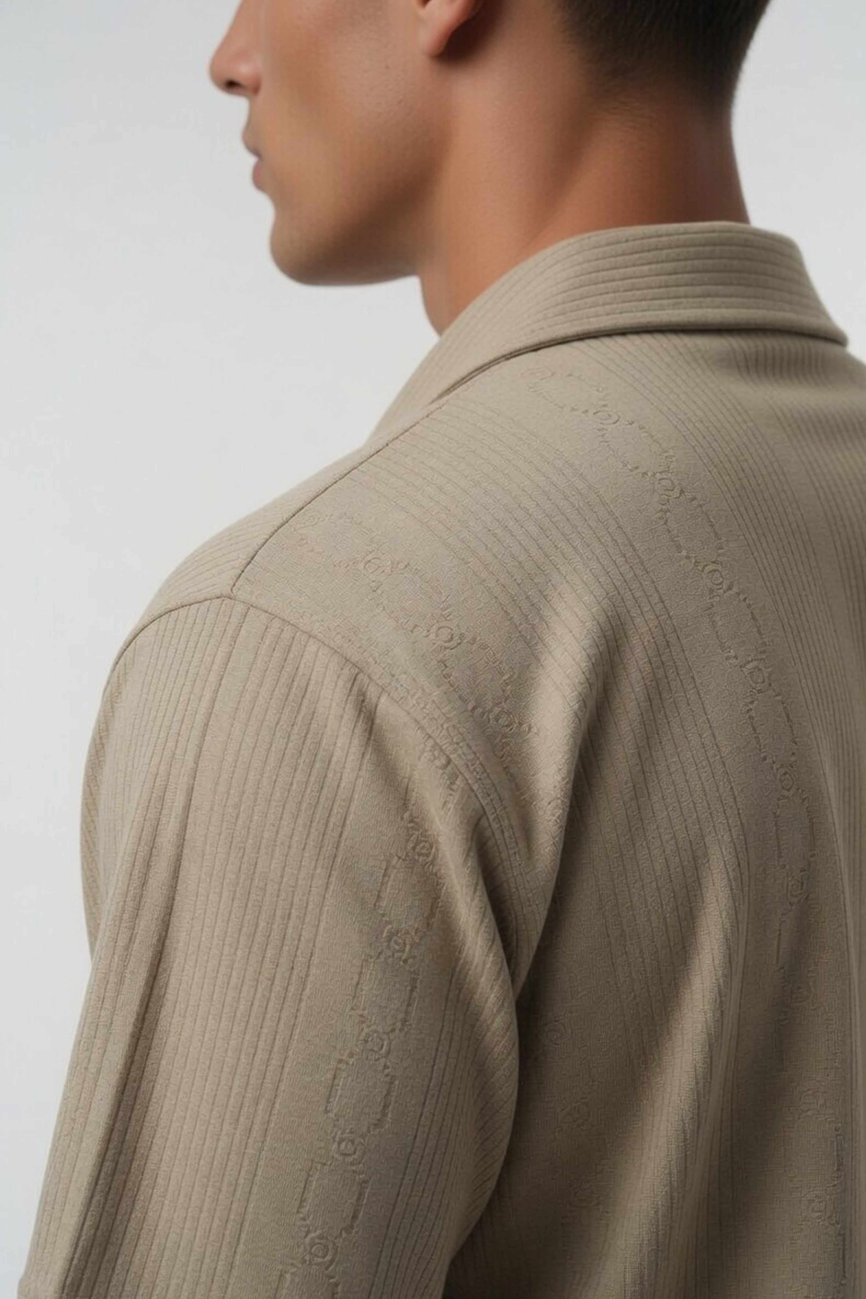 Oasis Green Ribbed Cuban Shirt