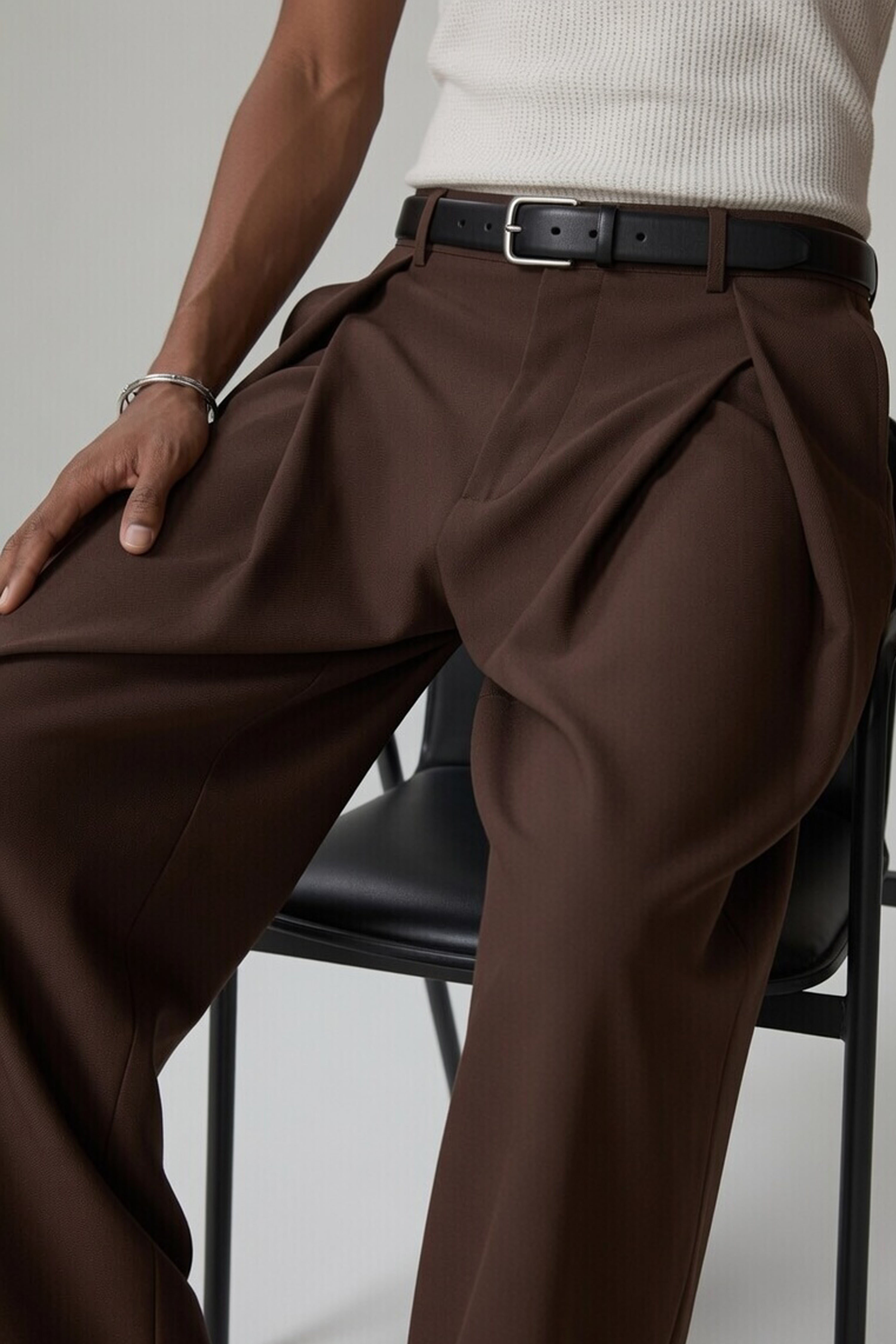 Pleated Wide Leg Trousers