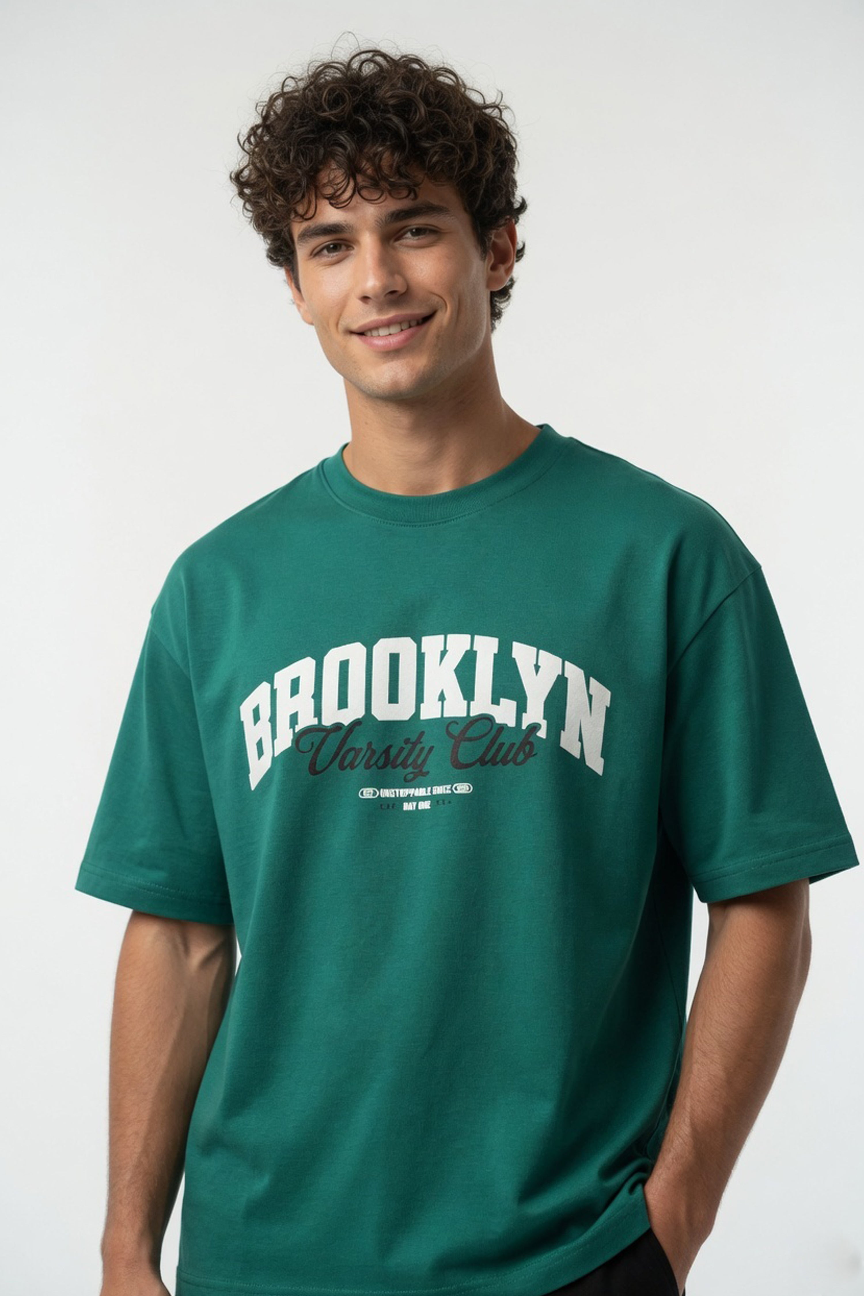Brooklyn Varsity Tee Teal Green