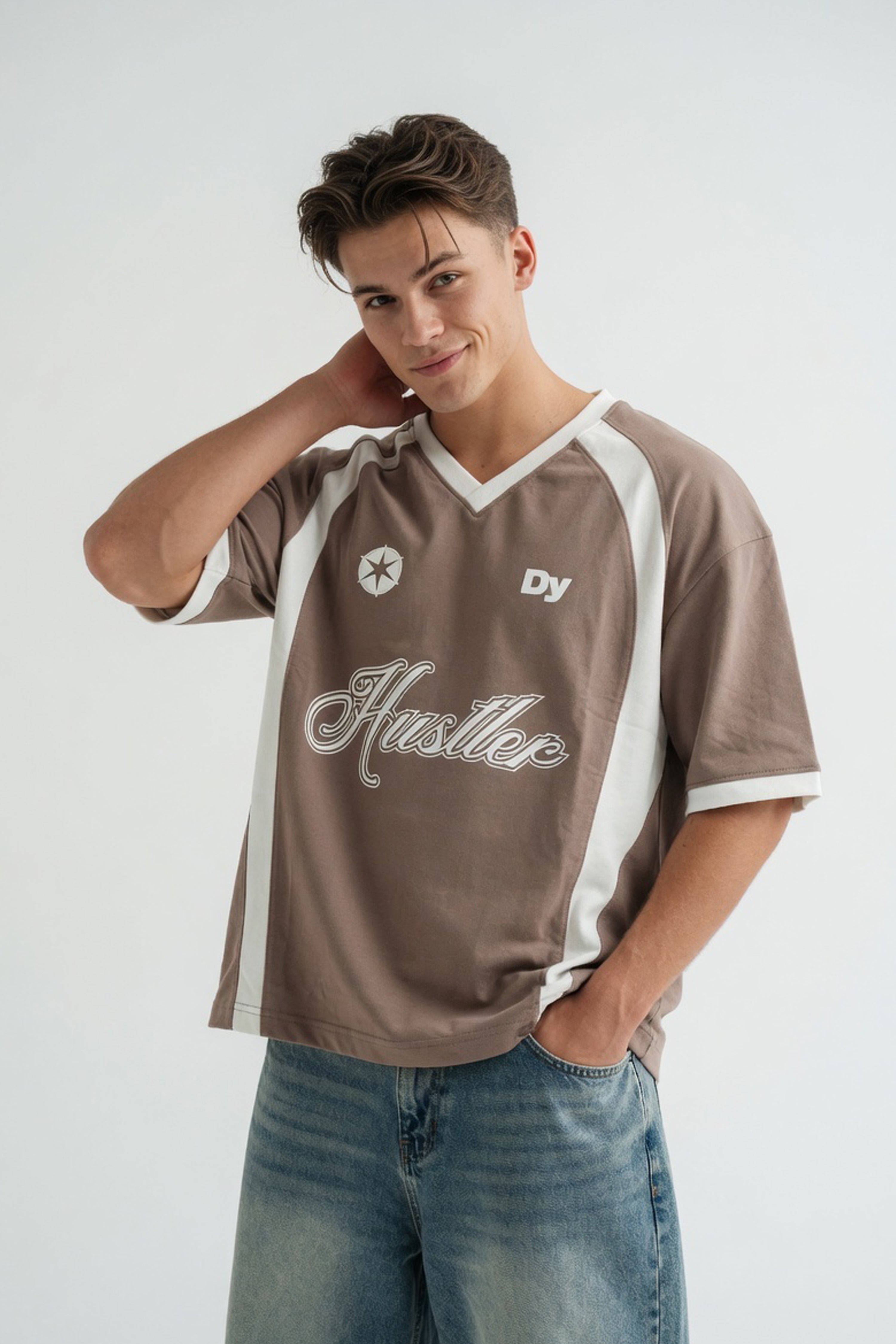 The Hustler Retro  Brown Jersey