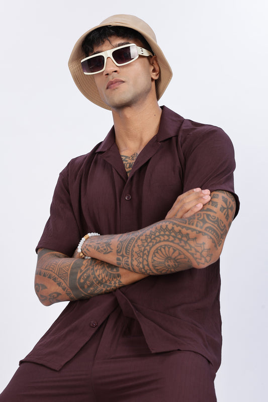 Oxblood Luxe Co-Ord Set