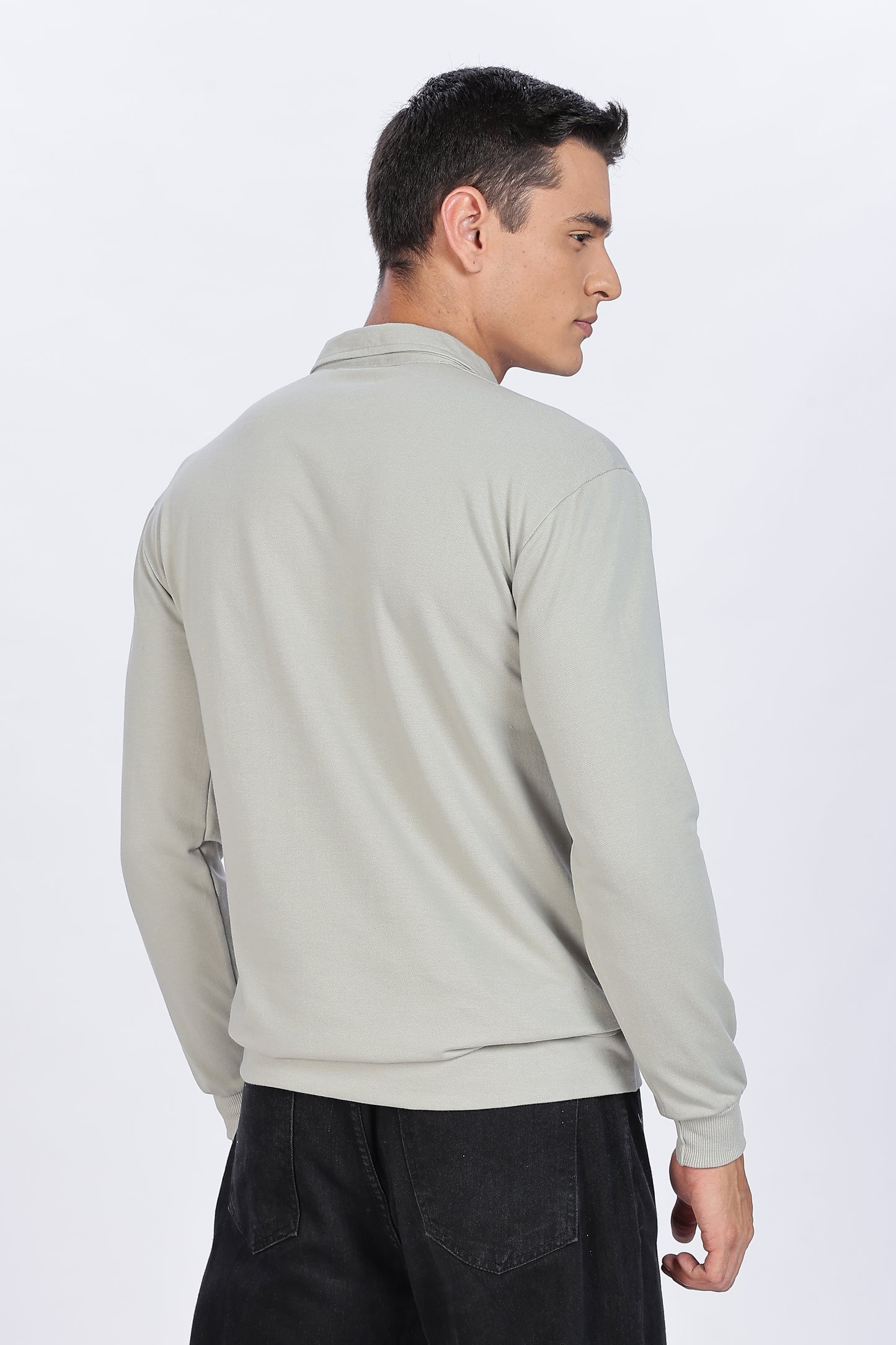 Silver Mist Zip Polo