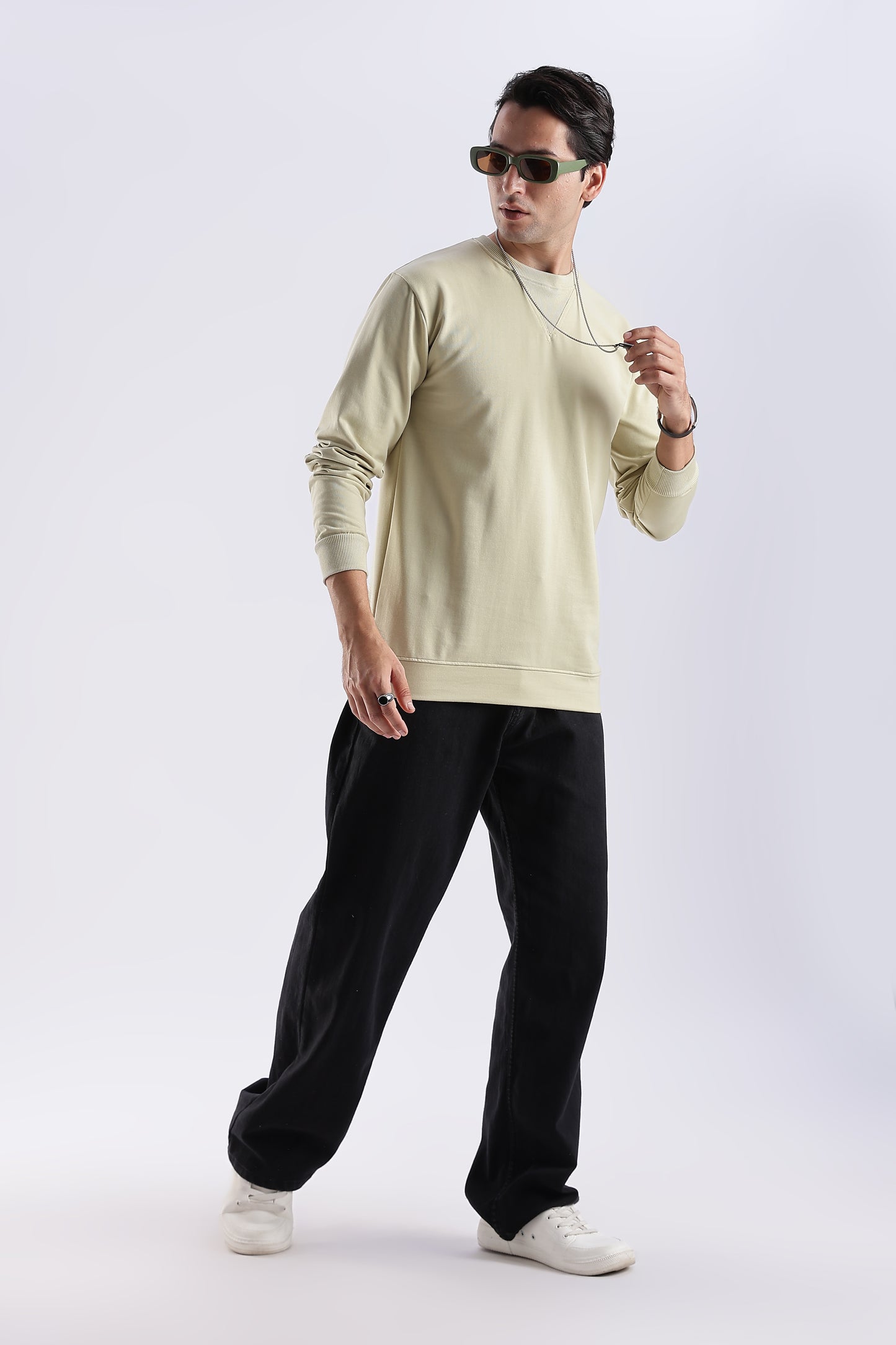 Classic Beige Crewneck Sweatshirt