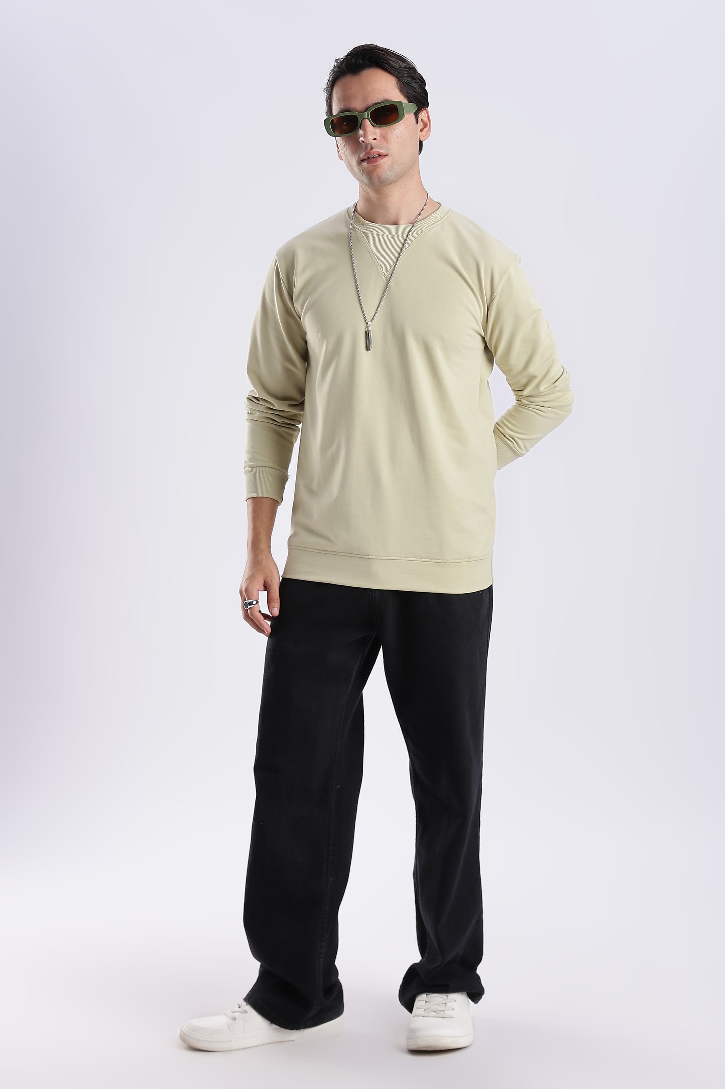 Classic Beige Crewneck Sweatshirt