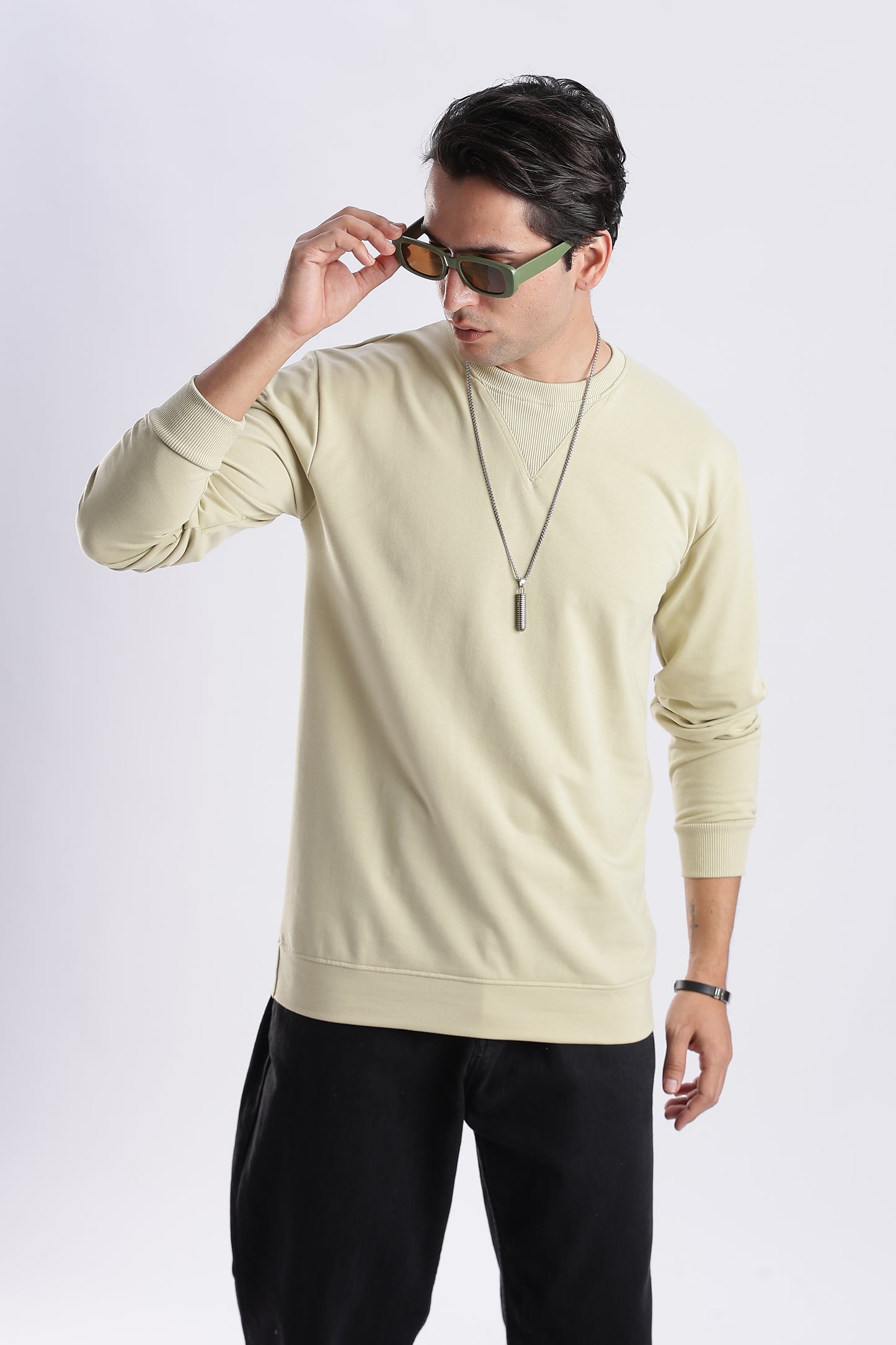 Classic Beige Crewneck Sweatshirt