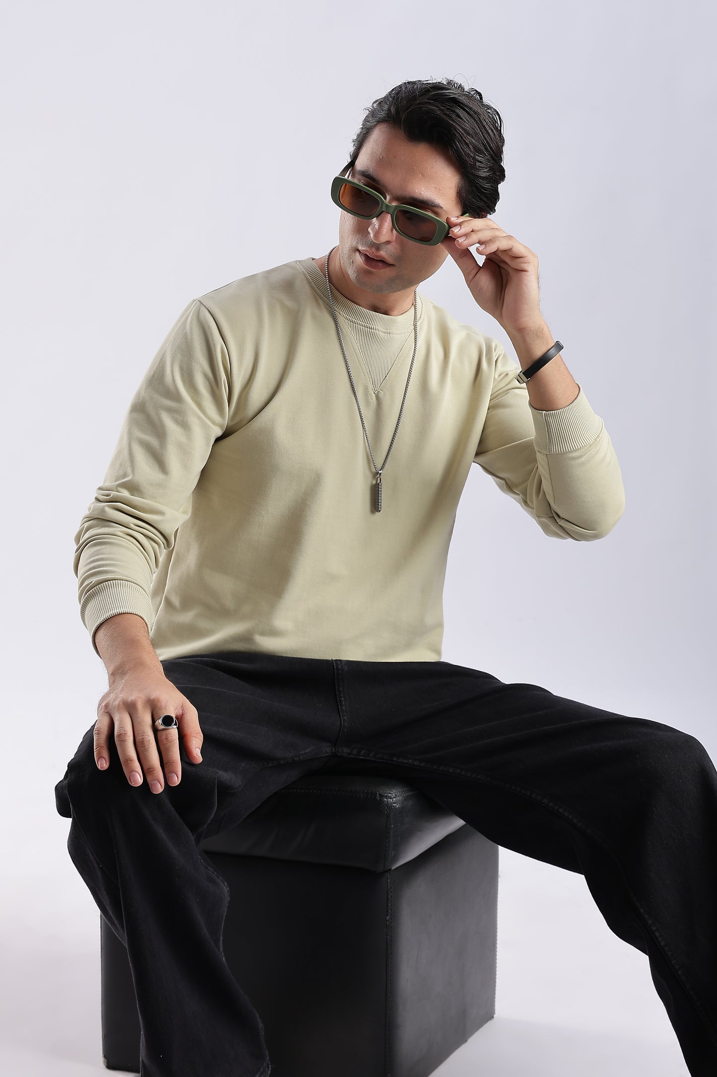 Classic Beige Crewneck Sweatshirt