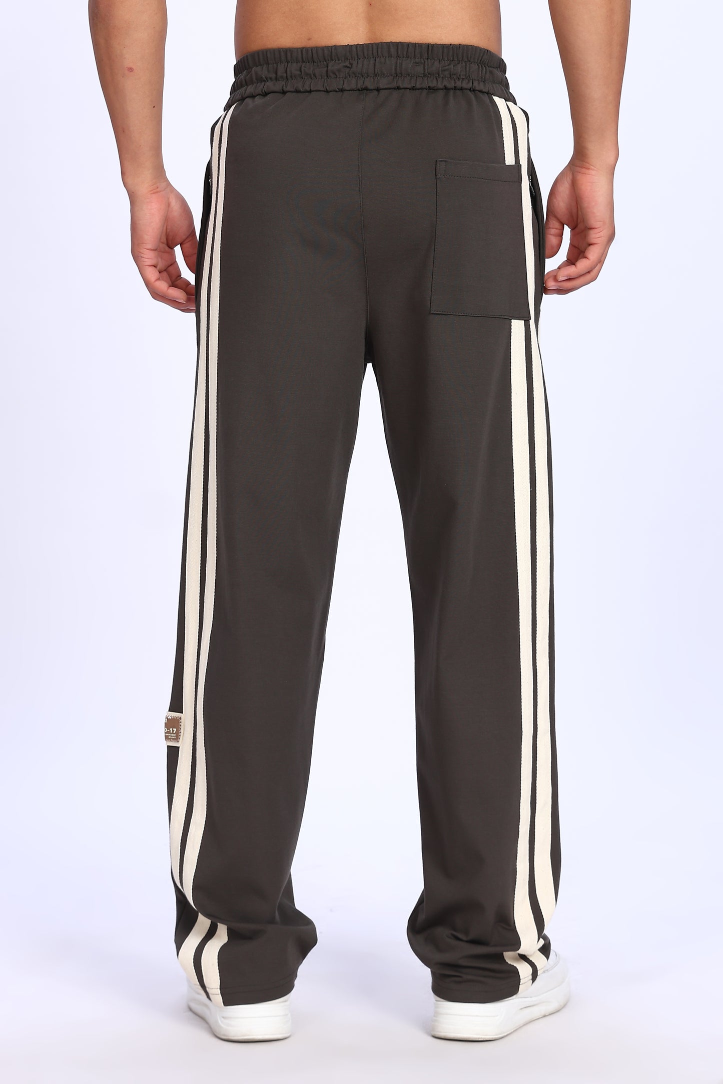 Mocha Racer Stripe Track Pants