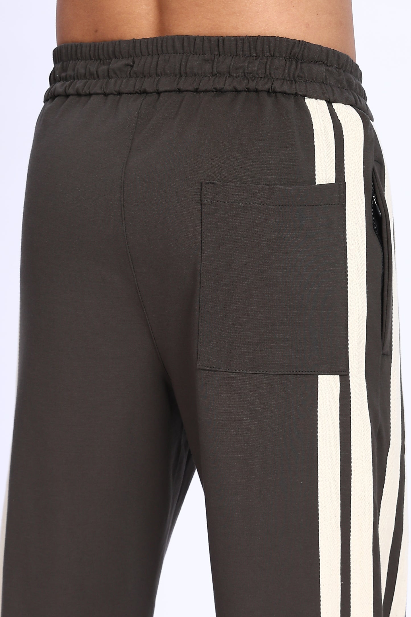 Mocha Racer Stripe Track Pants