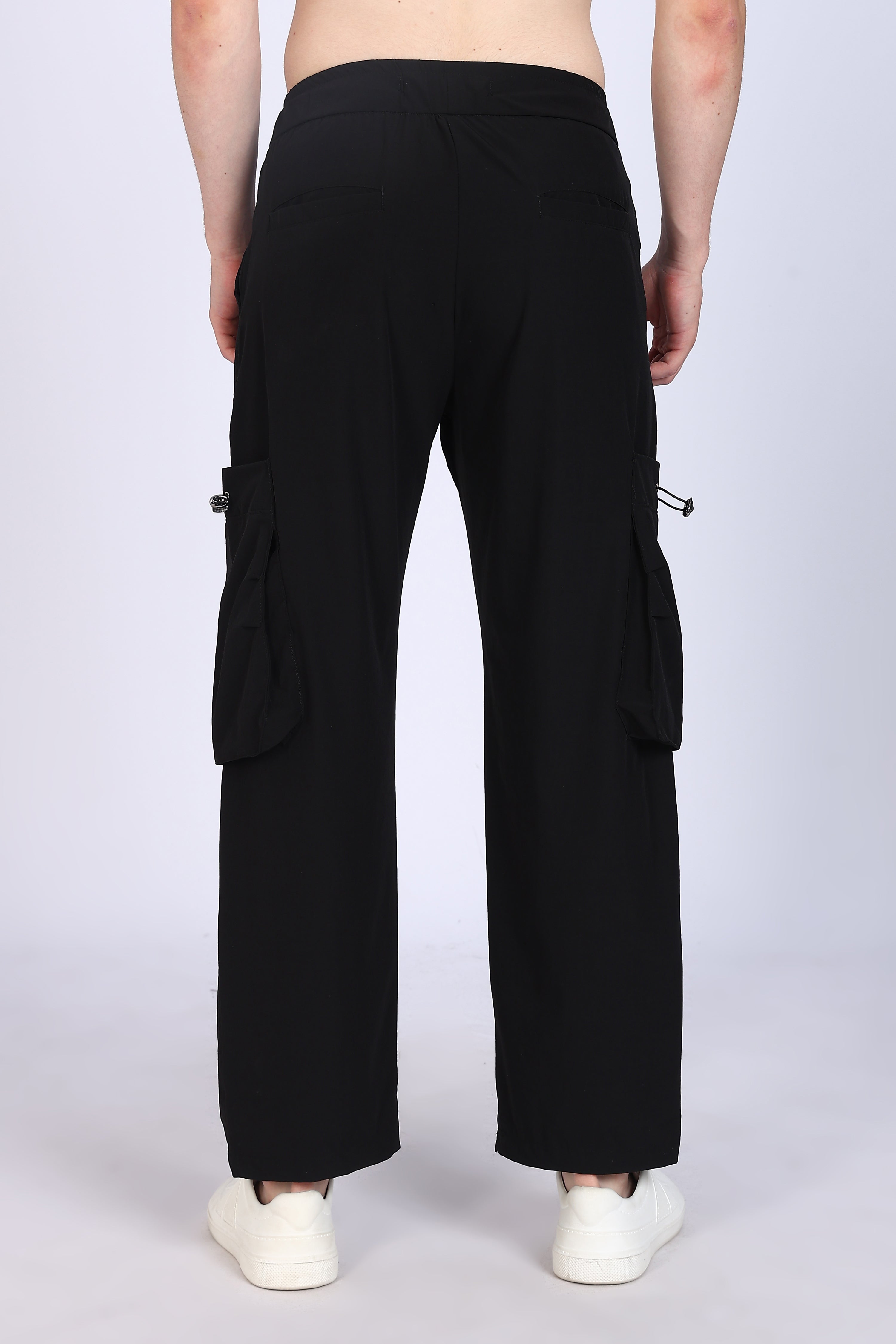 Regular Fit Men's Cargo Black Trousers