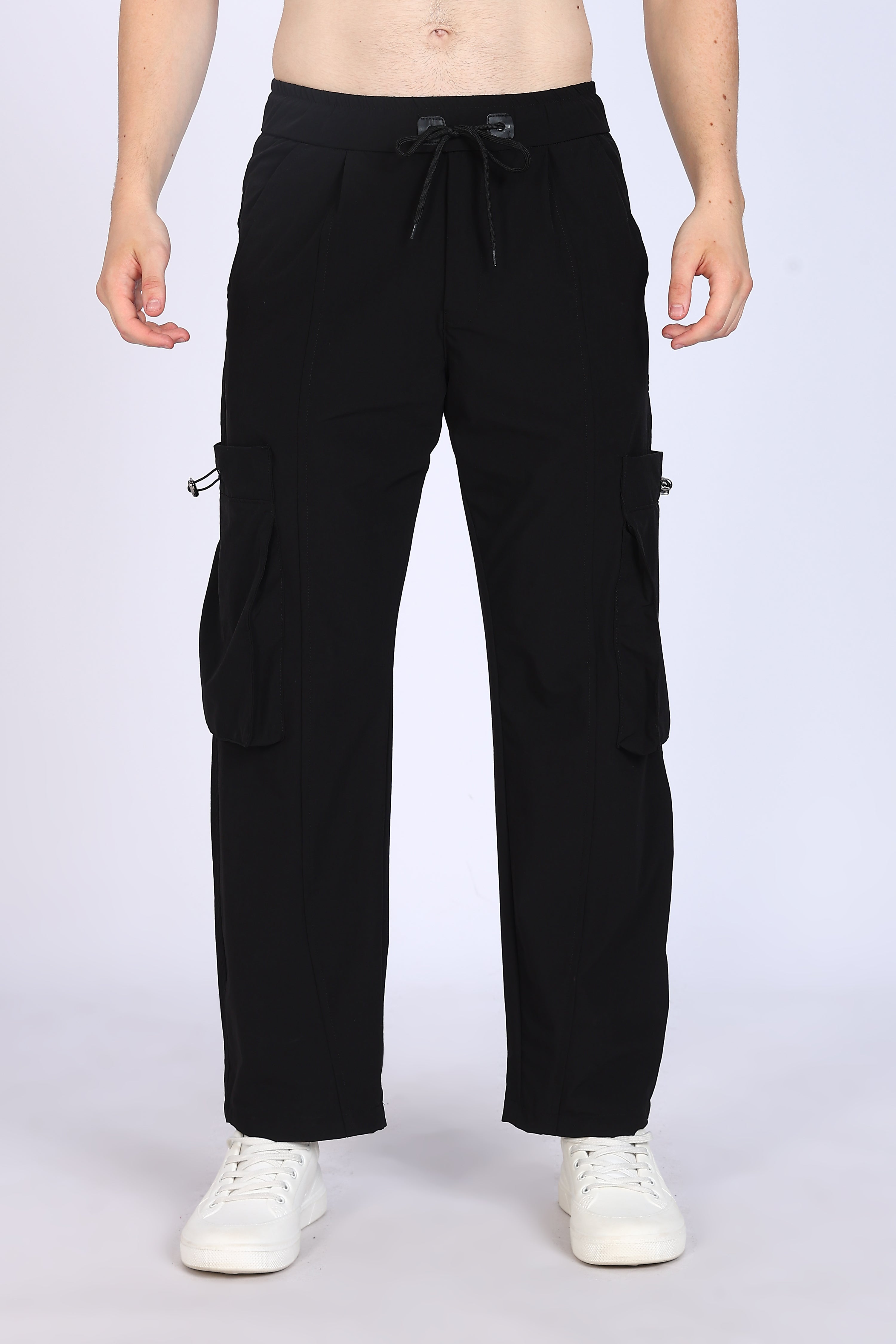Regular Fit Men's Cargo Black Trousers