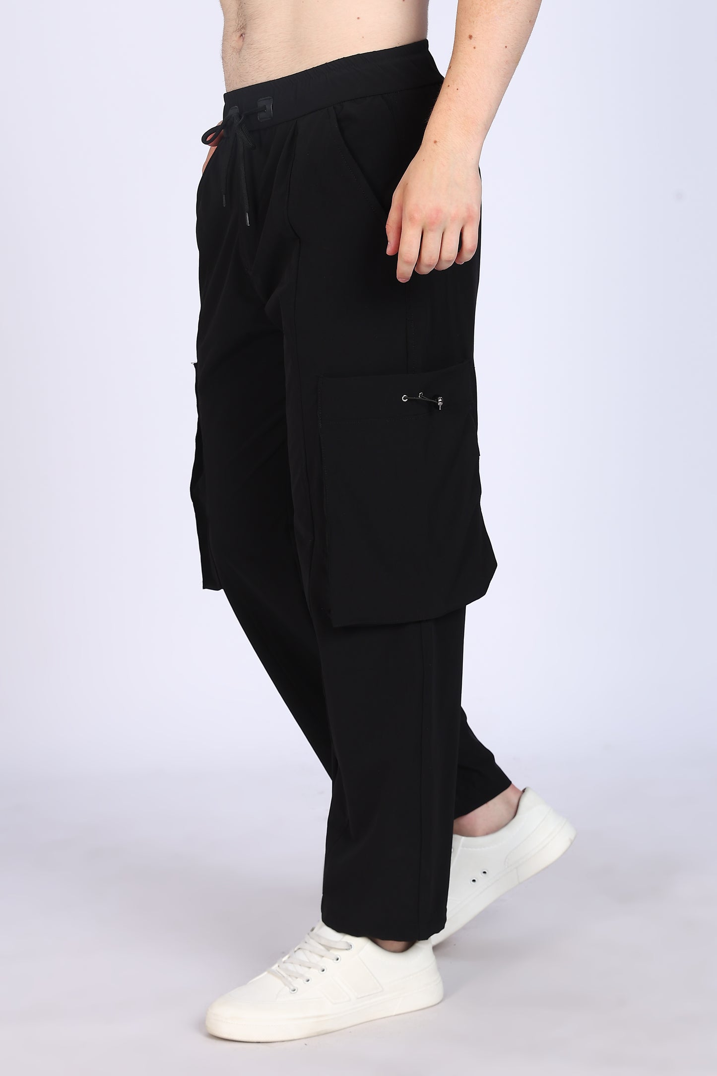 Regular Fit Men's Cargo Black Trousers