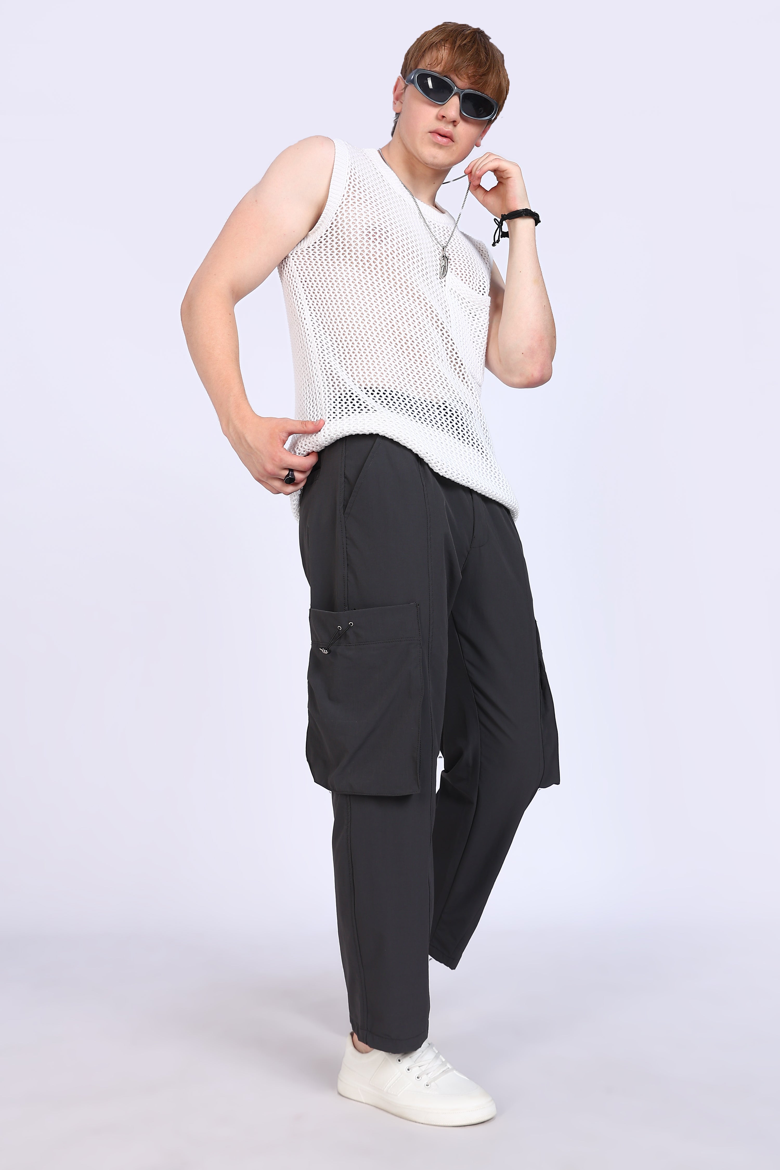 Regular Men's Cargo Dark Grey Trousers