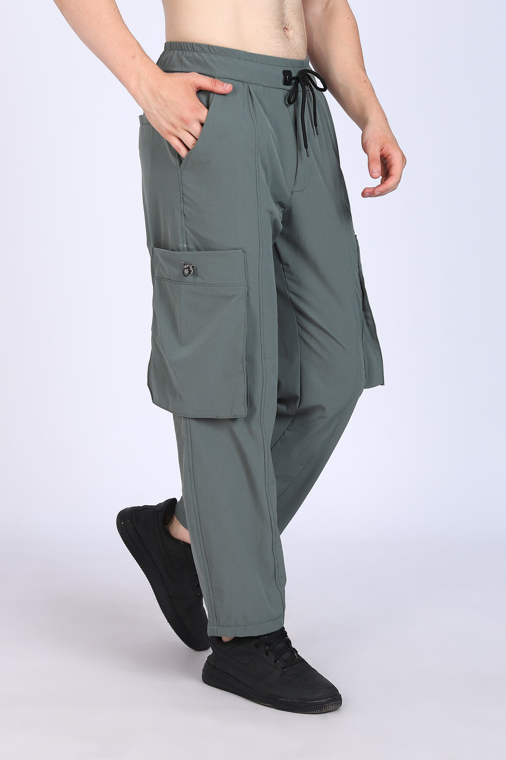 Regular Fit Men's Cargo  Grey Trousers