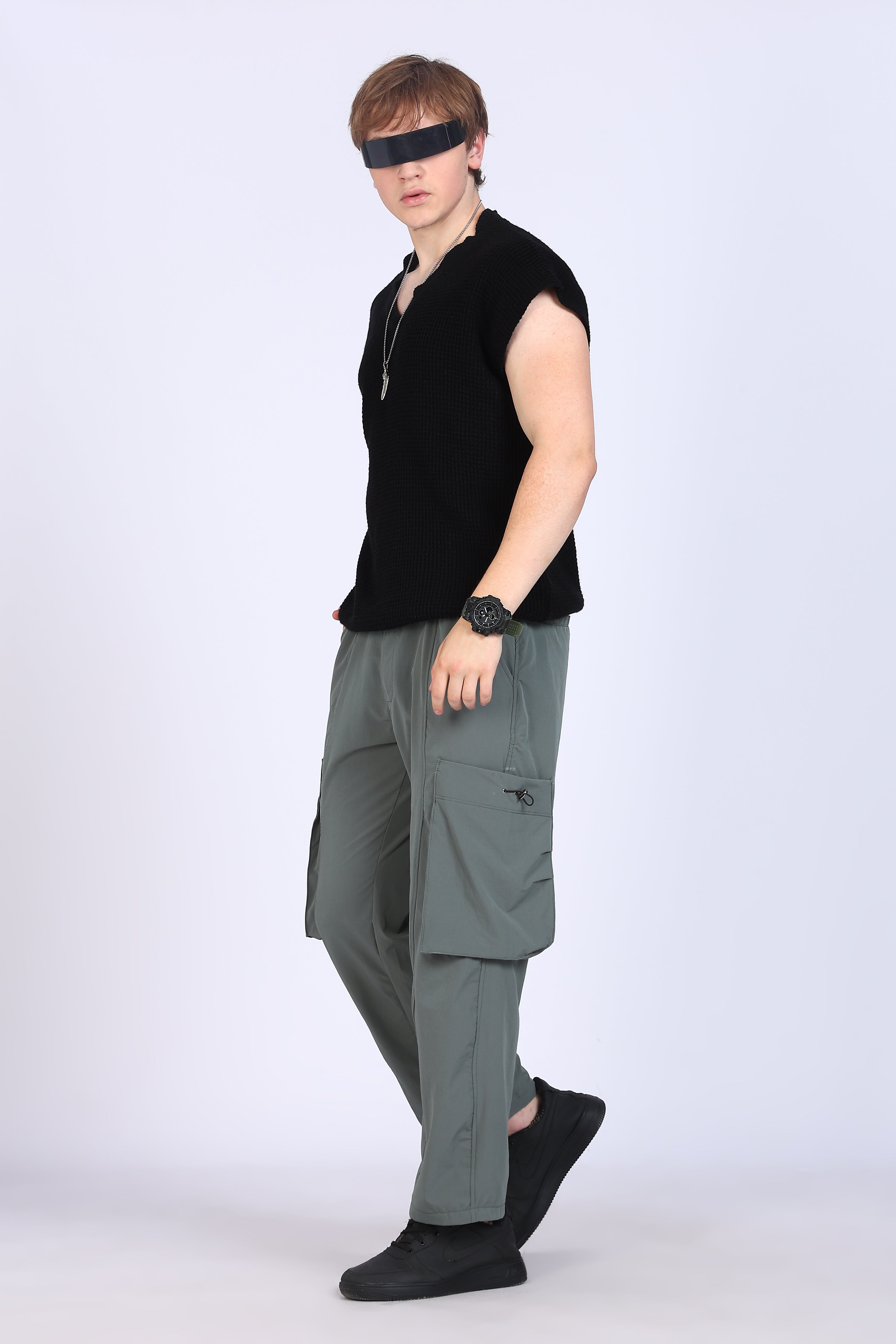 Regular Fit Men's Cargo  Grey Trousers