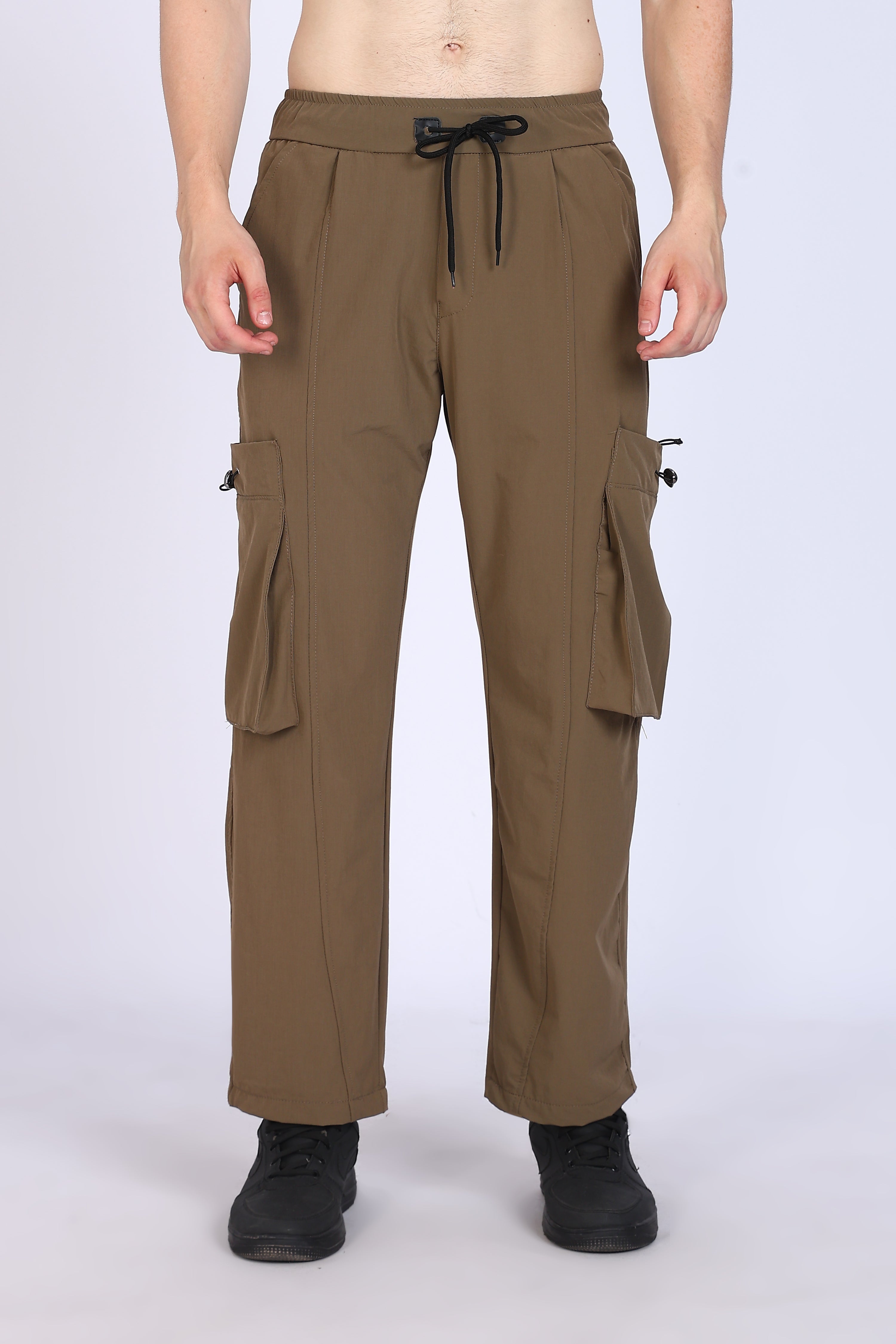 Regular fit Men's Cargo Brown Trousers