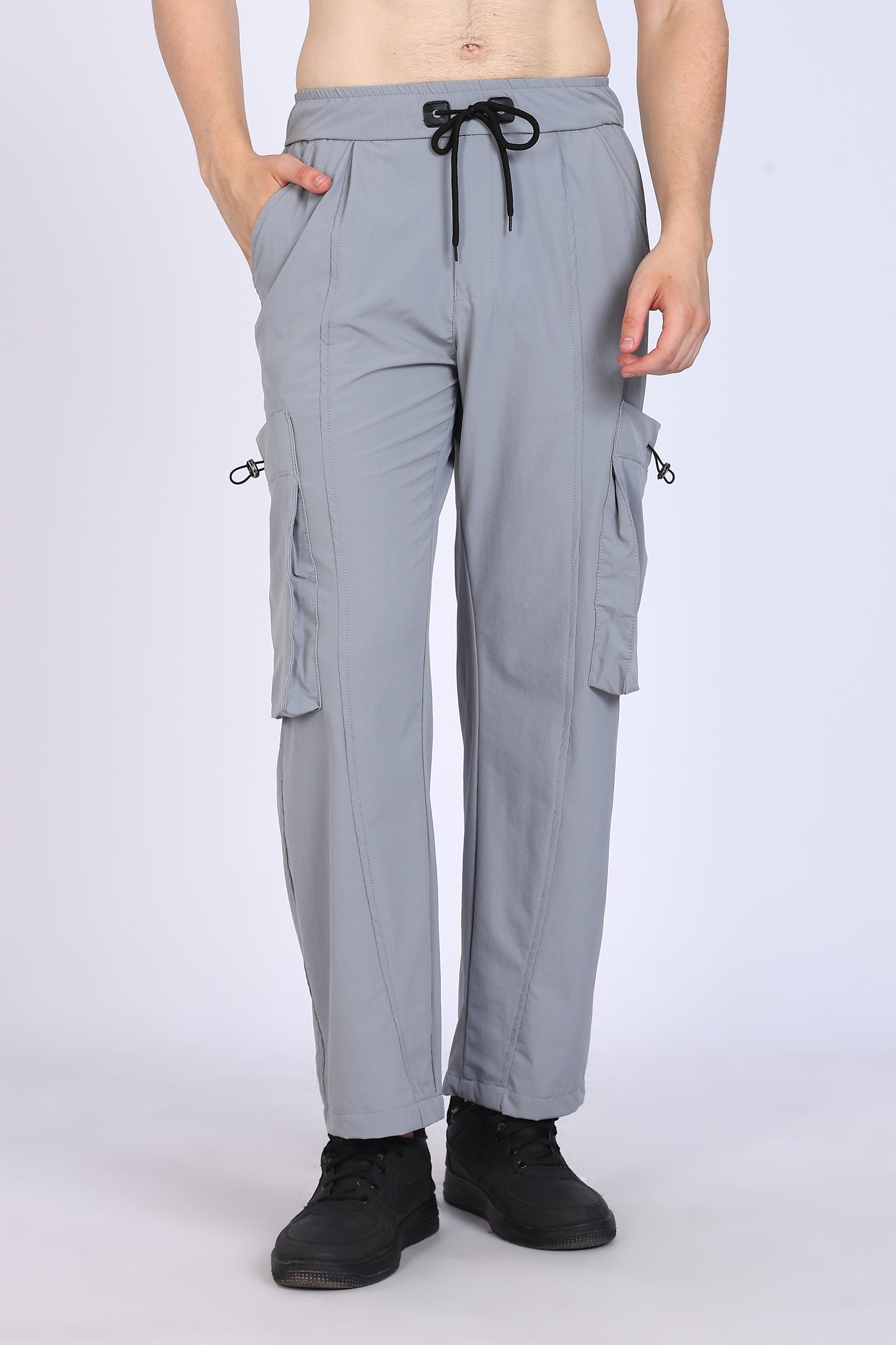 Regular Fit Men's Cargo Grey Trousers