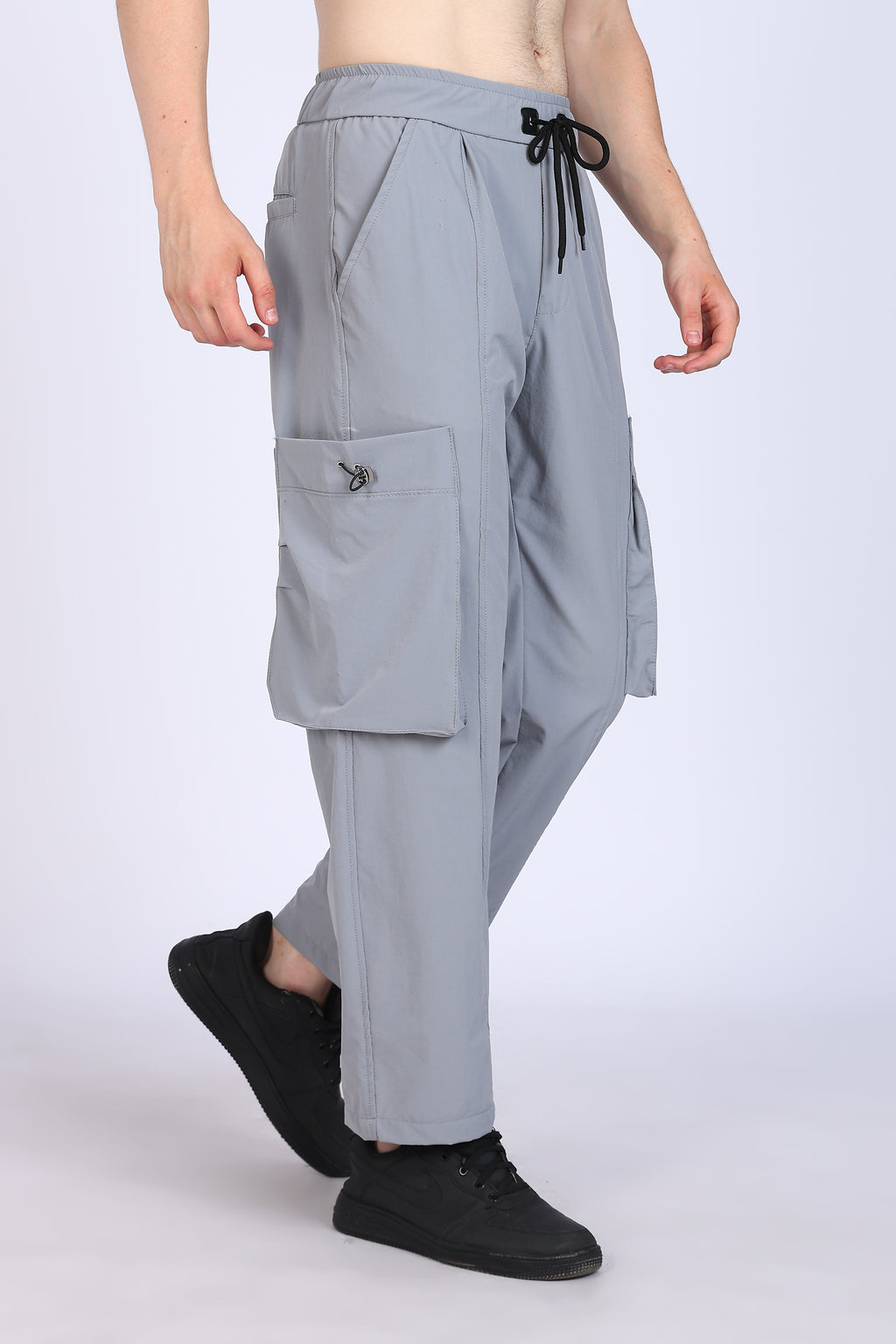 Regular Fit Men's Cargo Grey Trousers