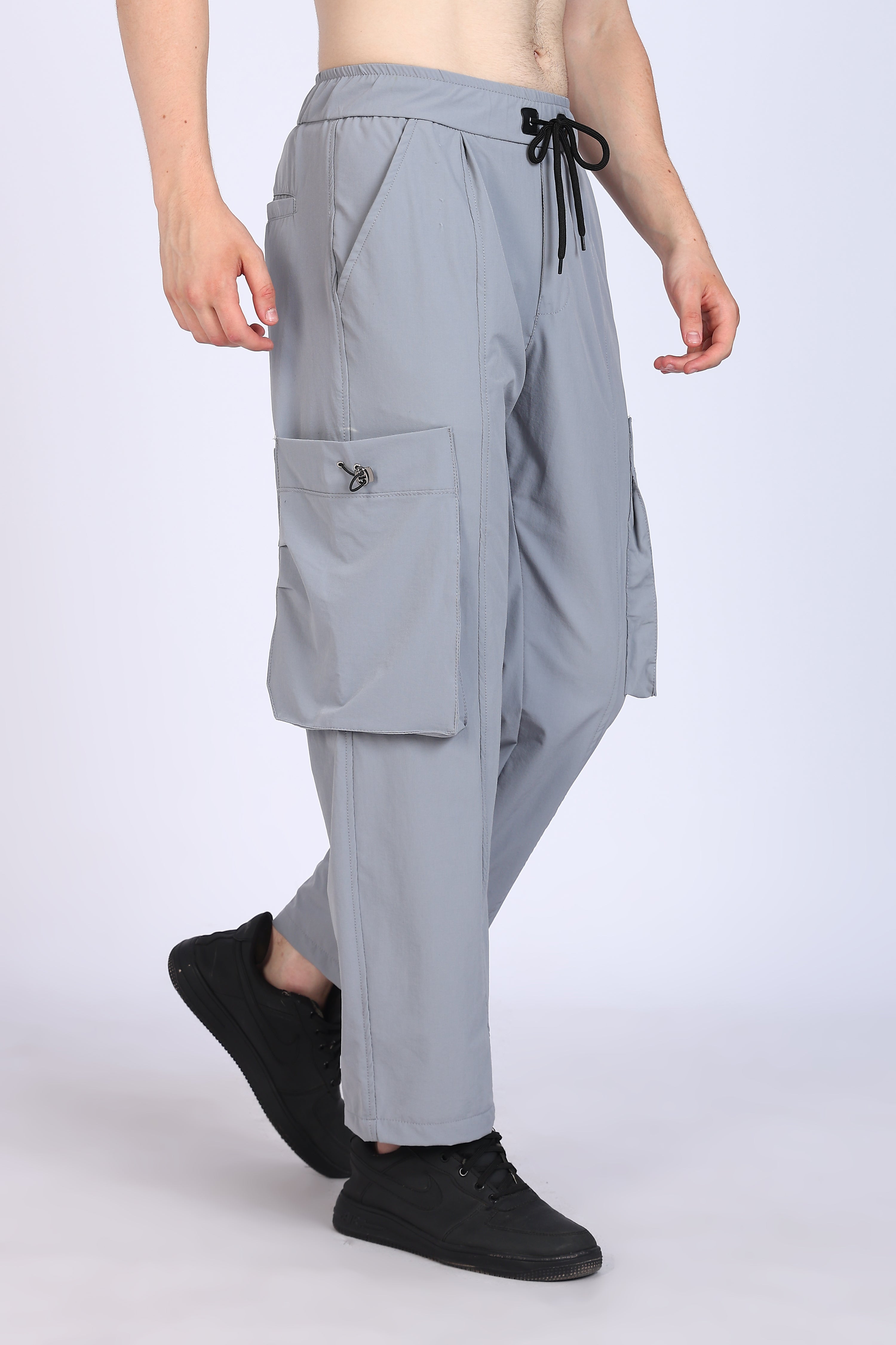 Regular Fit Men's Cargo Grey Trousers