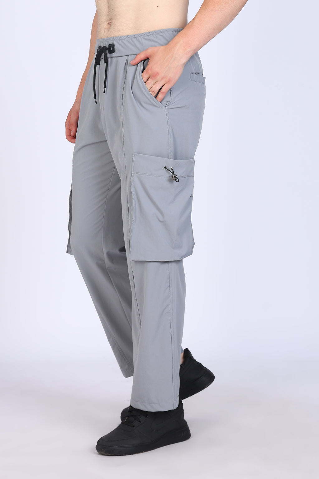 Regular Fit Men's Cargo Grey Trousers