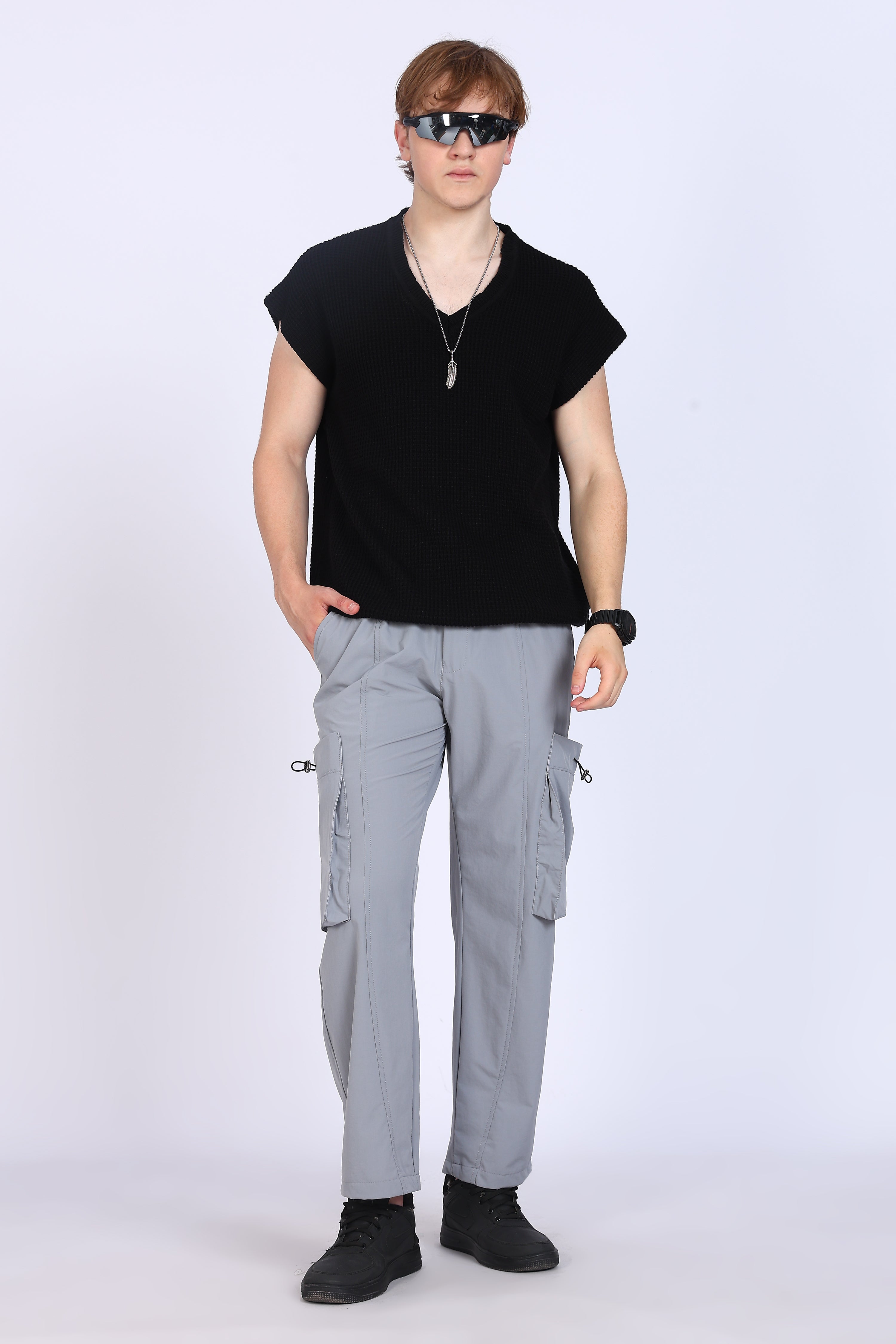 Regular Fit Men's Cargo Grey Trousers