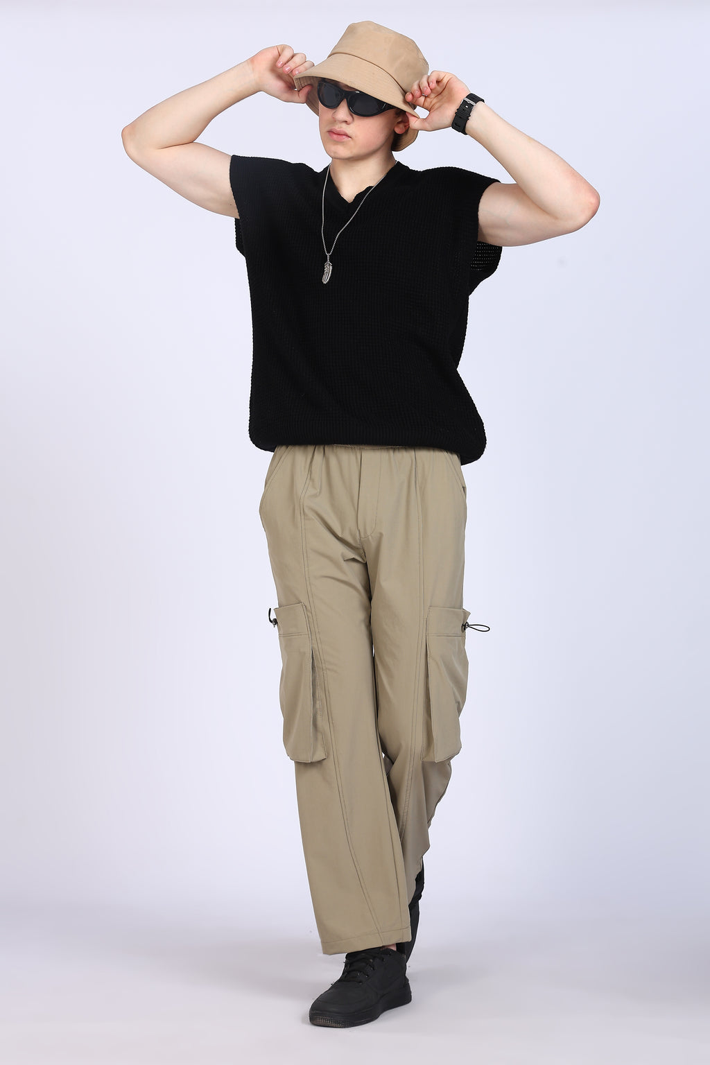 Regular Fit Men's Cargo Beige Trousers