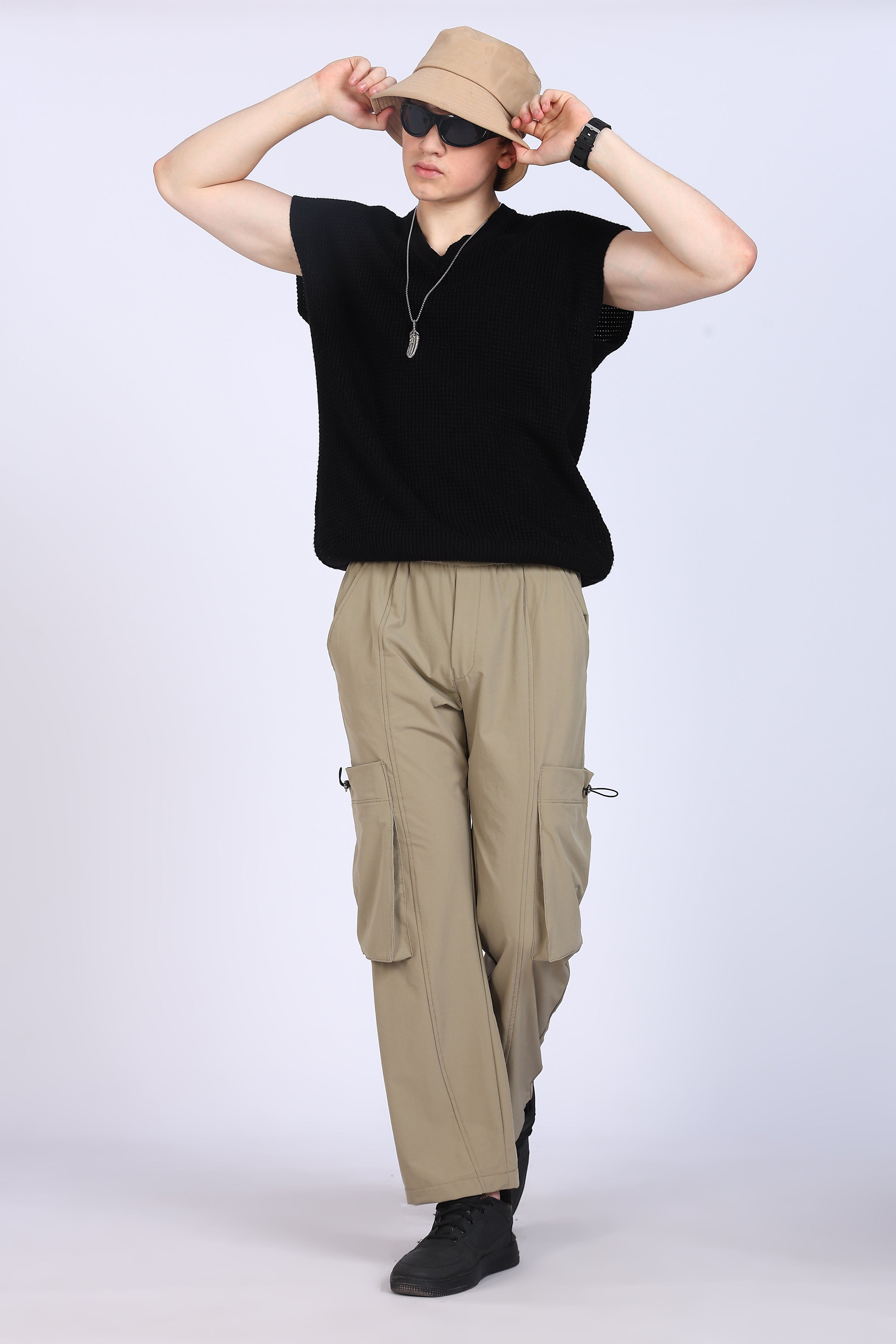 Regular Fit Men's Cargo Beige Trousers