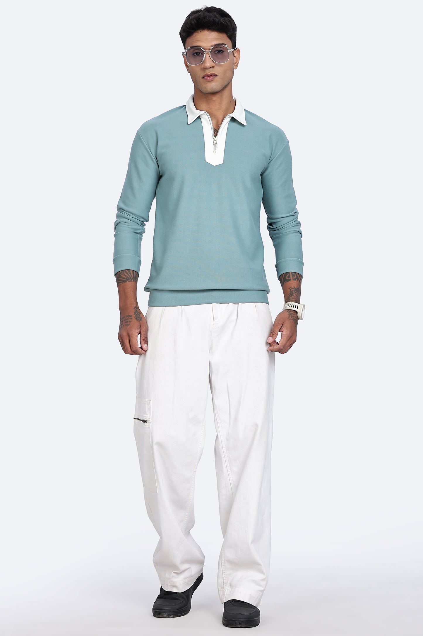 Aqua Crest Quarter-Zip