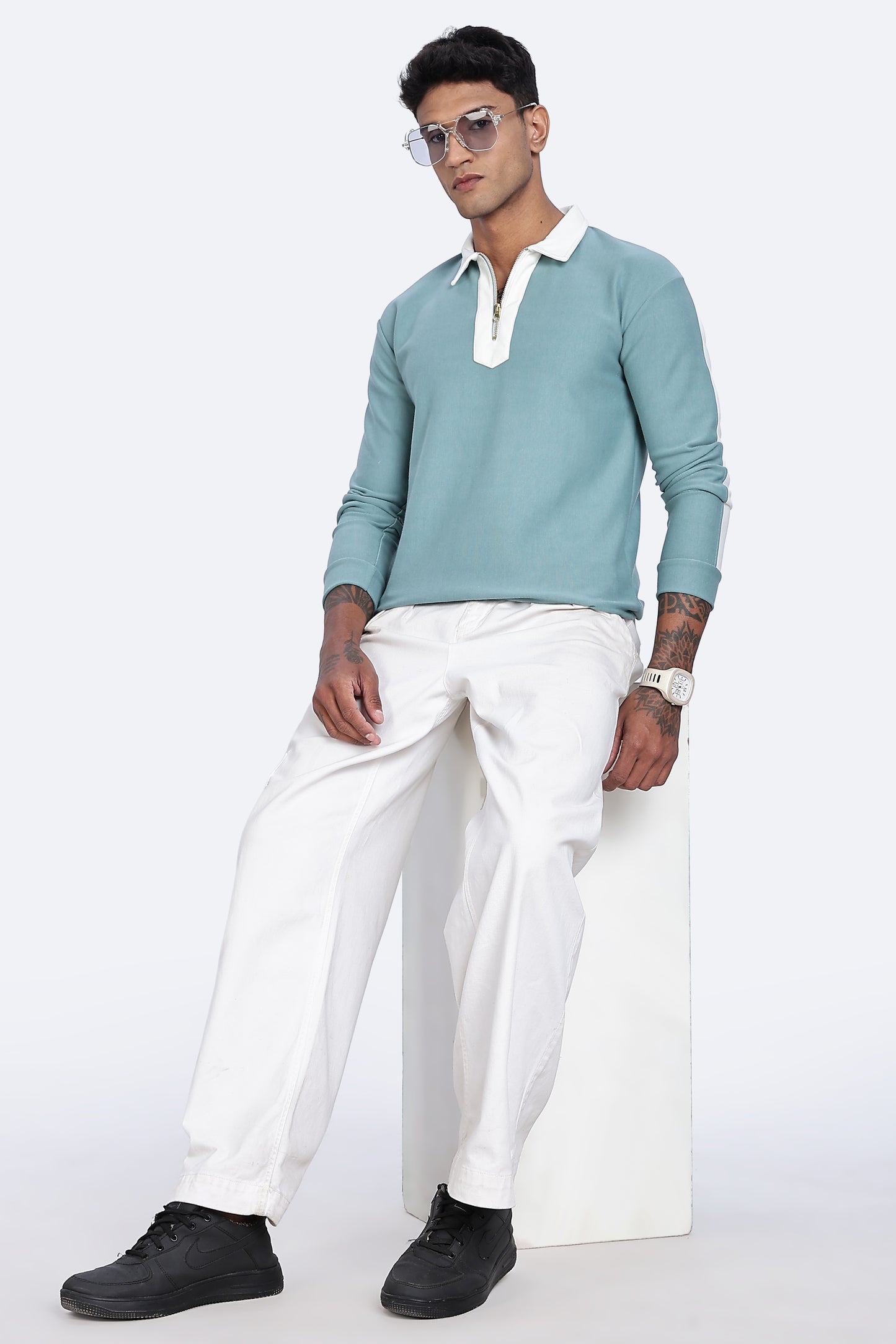 Aqua Crest Quarter-Zip