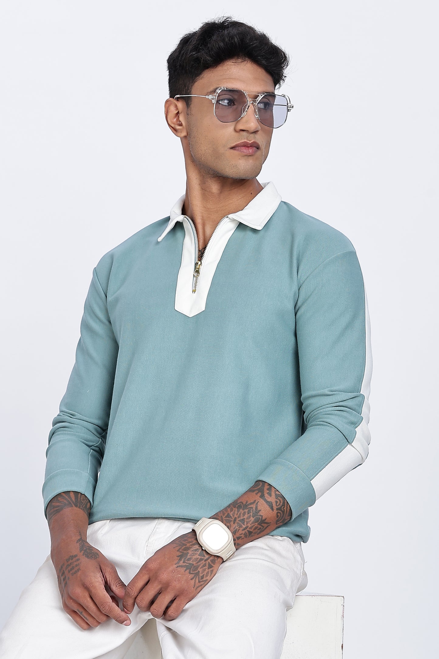 Aqua Crest Quarter-Zip