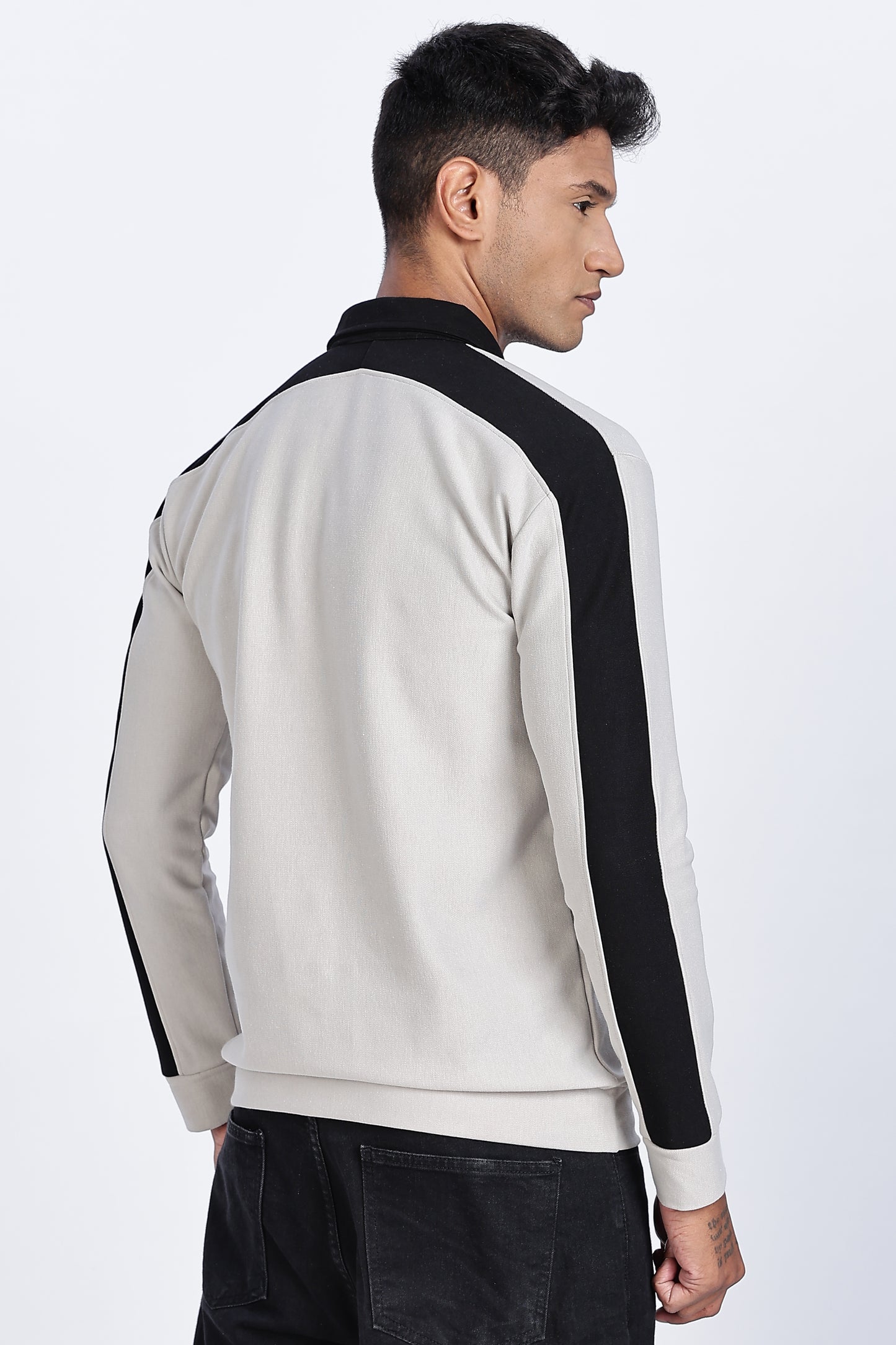 Ash Contrast Quarter-Zip