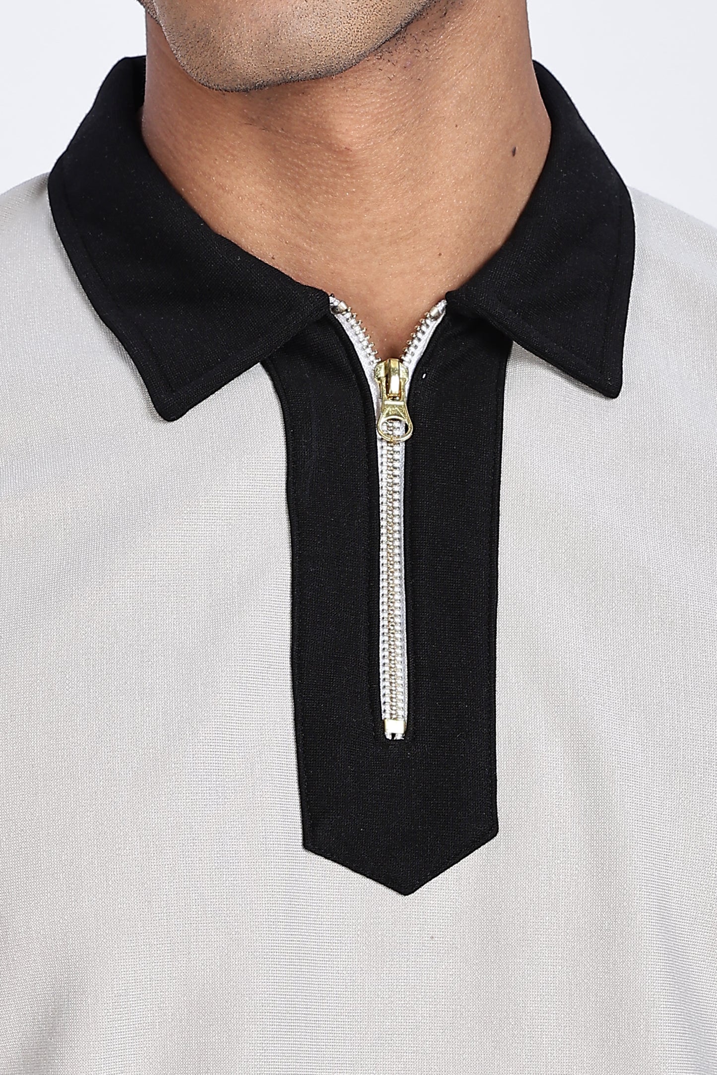 Ash Contrast Quarter-Zip