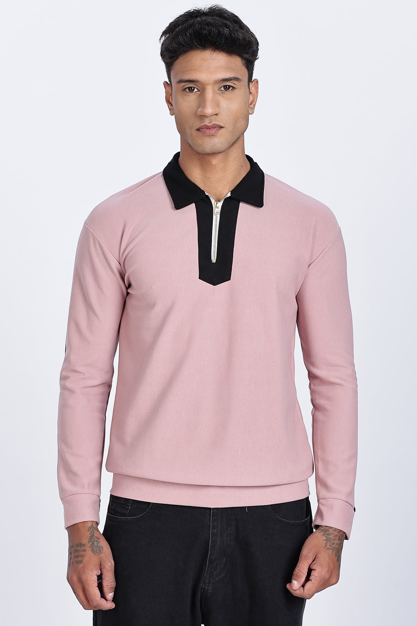 Dusty Rose Zip Polo