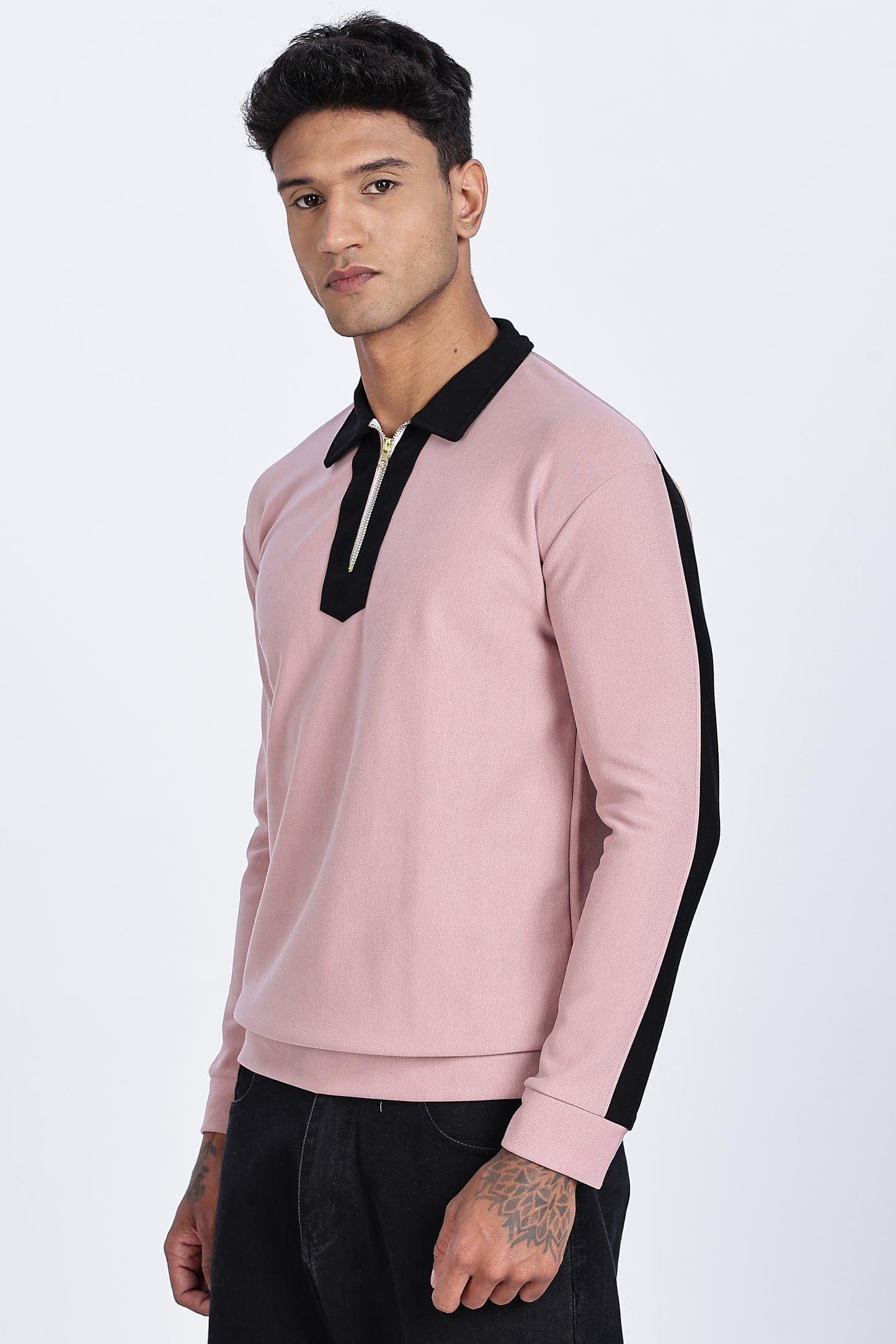 Dusty Rose Zip Polo