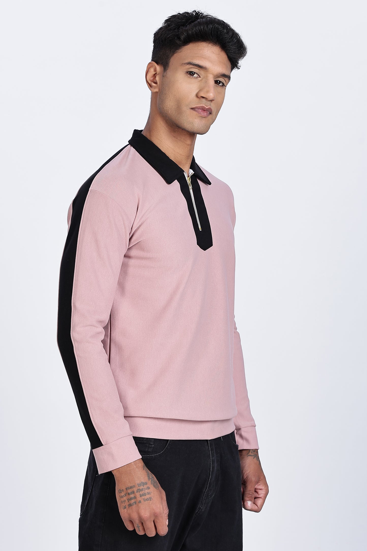 Dusty Rose Zip Polo