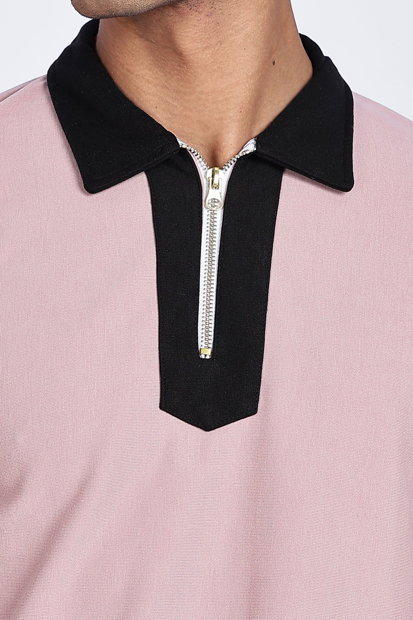 Dusty Rose Zip Polo