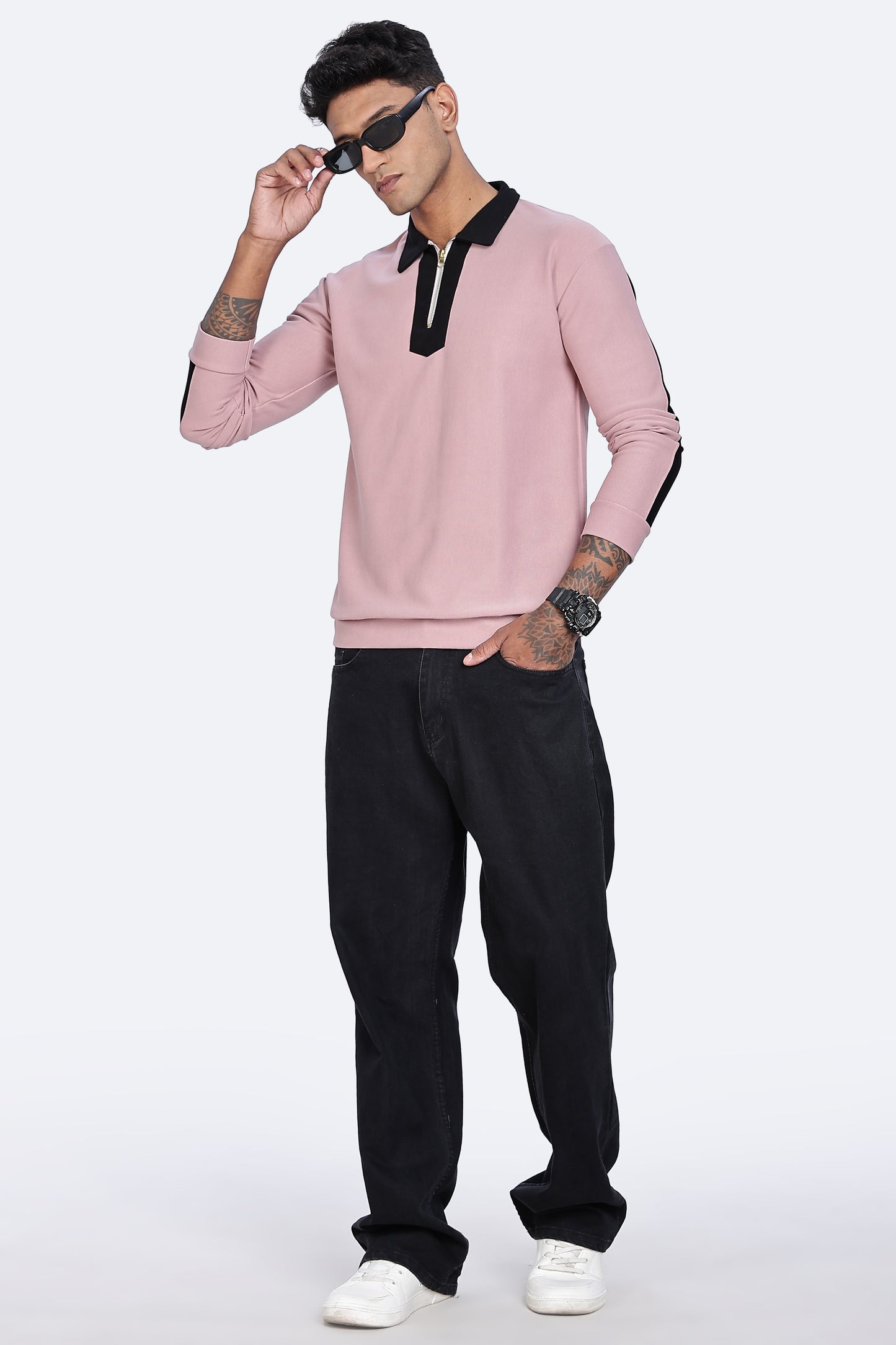 Dusty Rose Zip Polo
