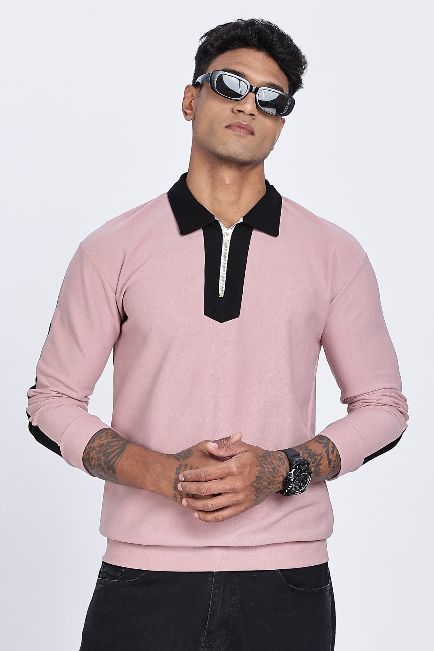 Dusty Rose Zip Polo