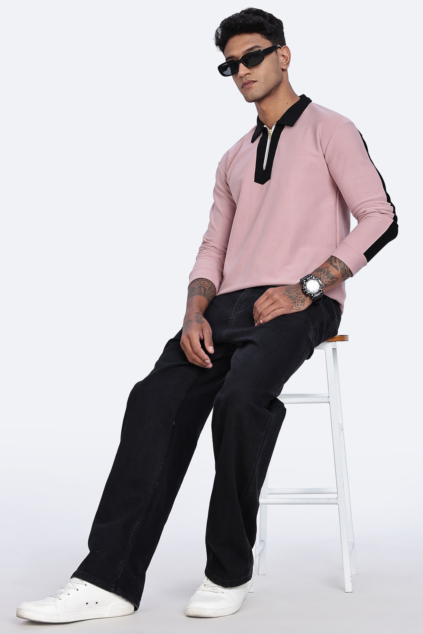 Dusty Rose Zip Polo