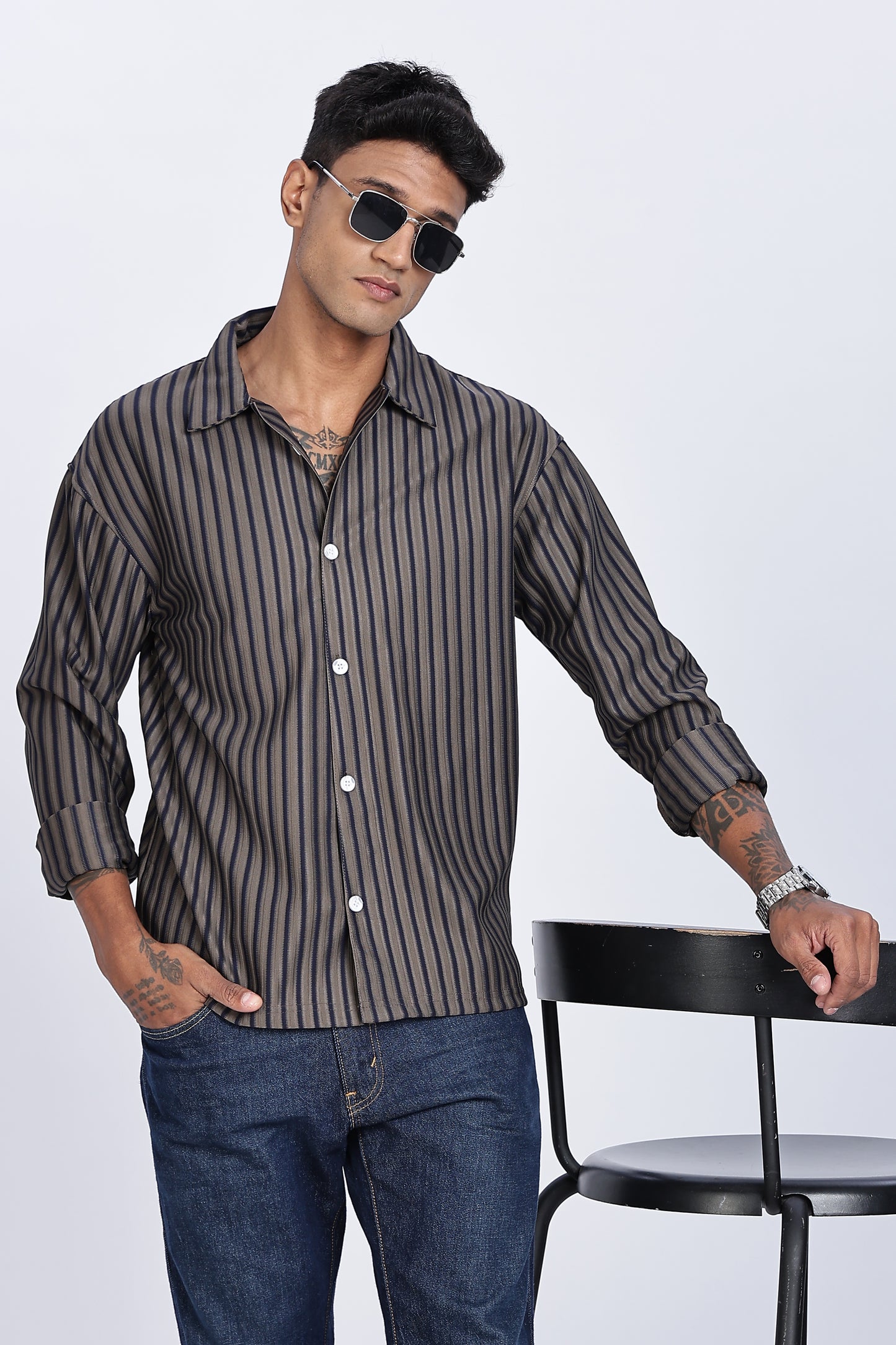 Charcoal Pinstripe Shirt