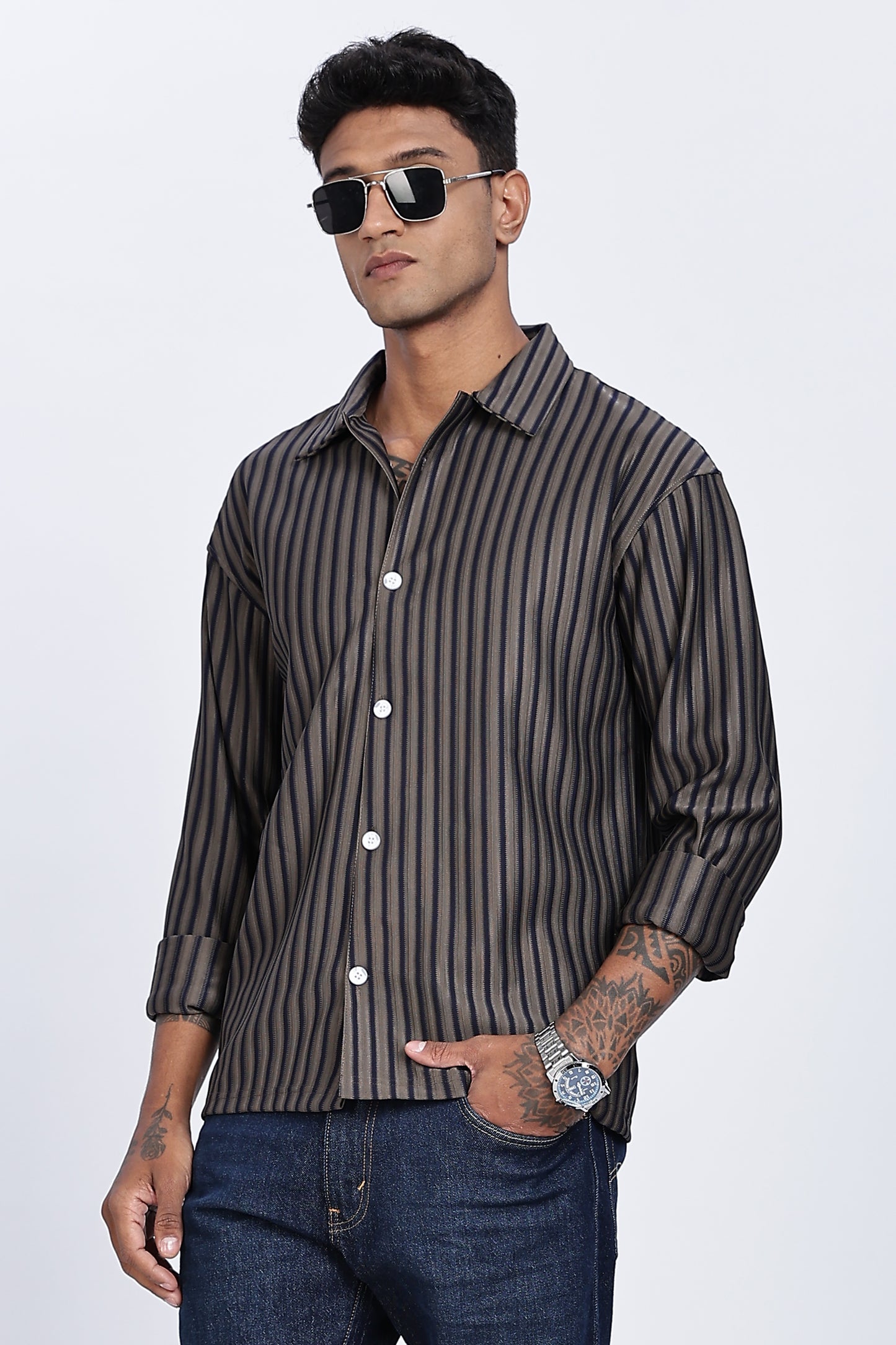 Charcoal Pinstripe Shirt