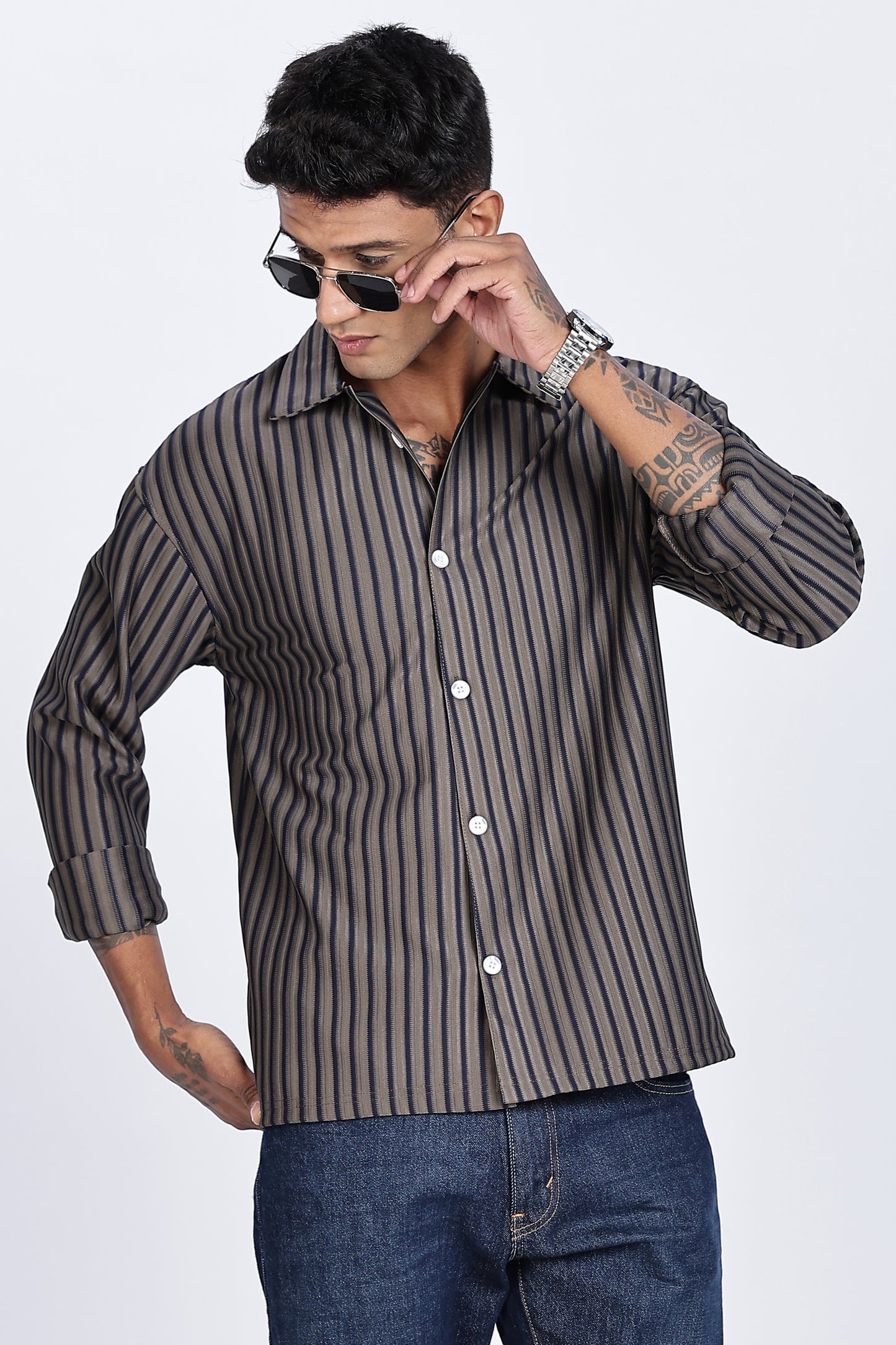 Charcoal Pinstripe Shirt