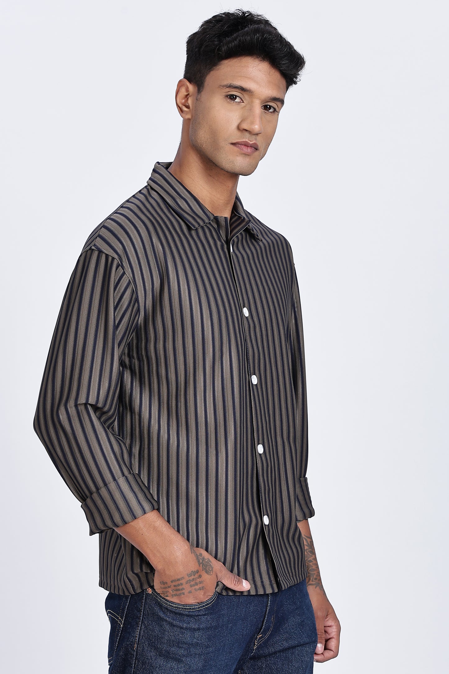 Charcoal Pinstripe Shirt