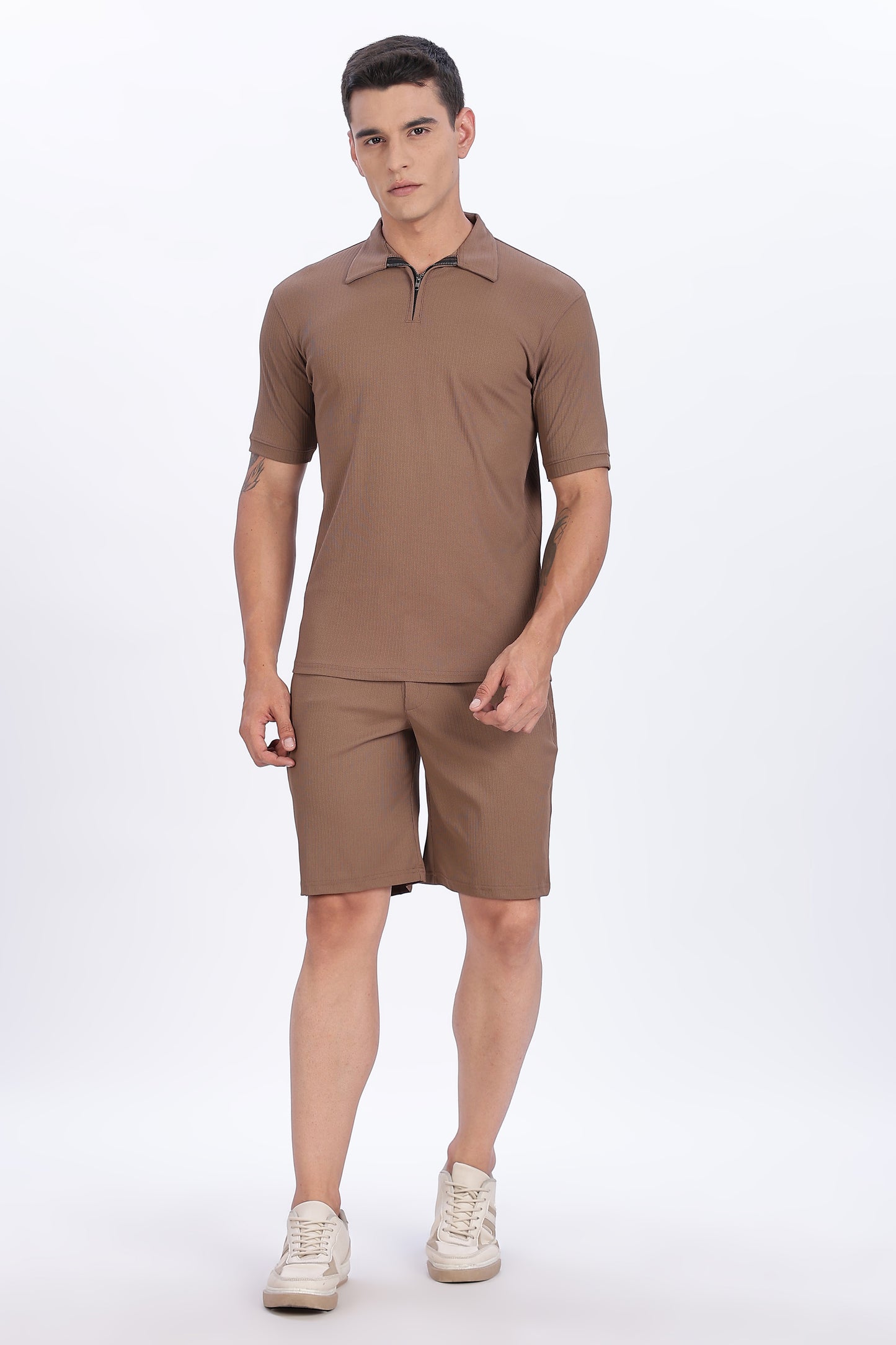 Essential Zip Polo & Shorts Co-Ord Set