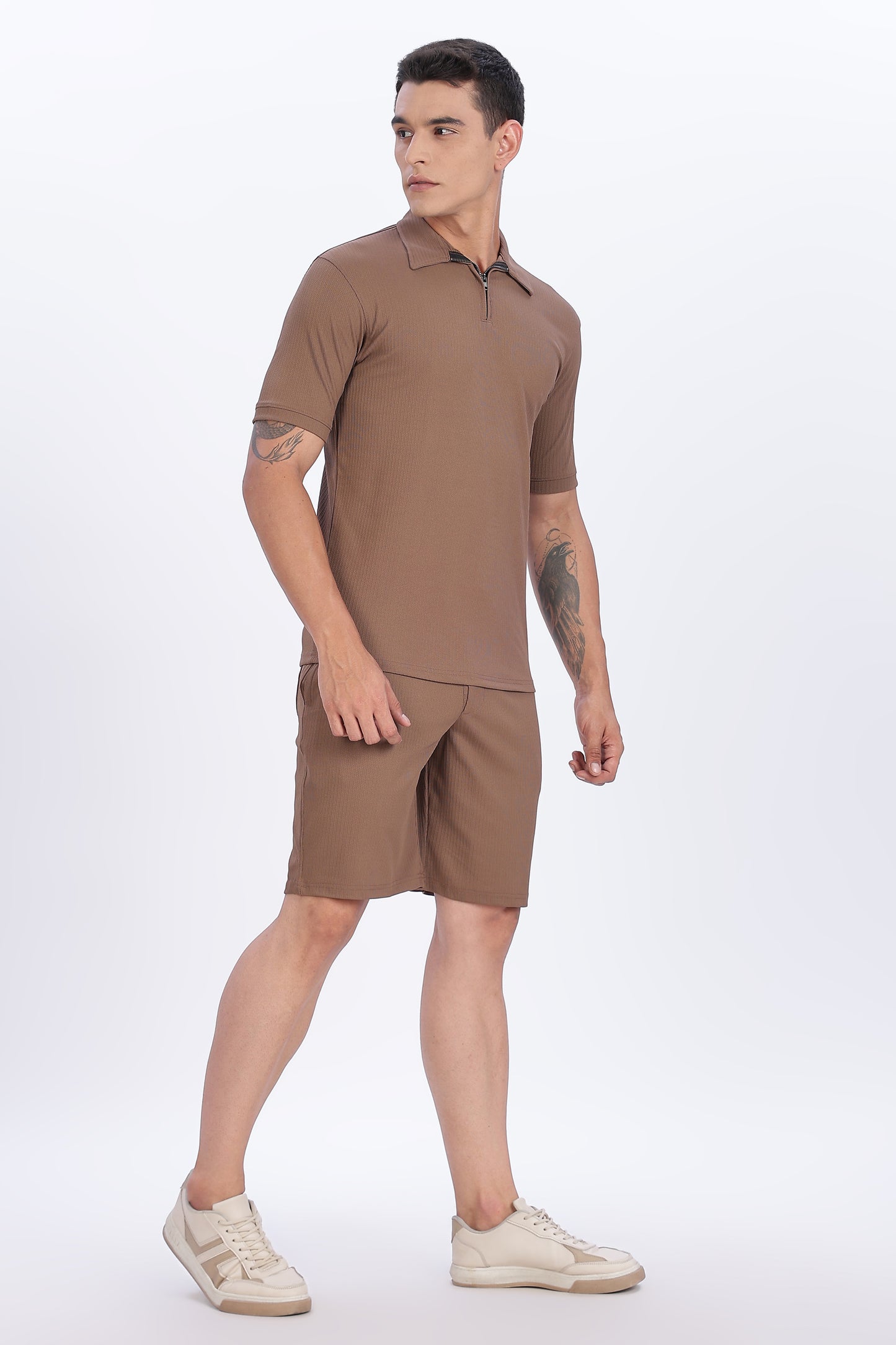 Essential Zip Polo & Shorts Co-Ord Set