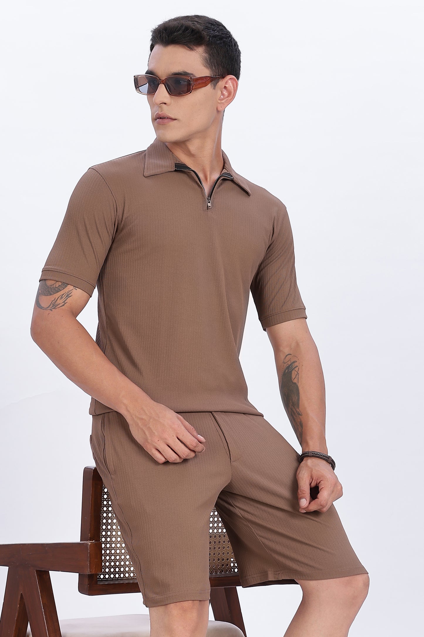 Essential Zip Polo & Shorts Co-Ord Set