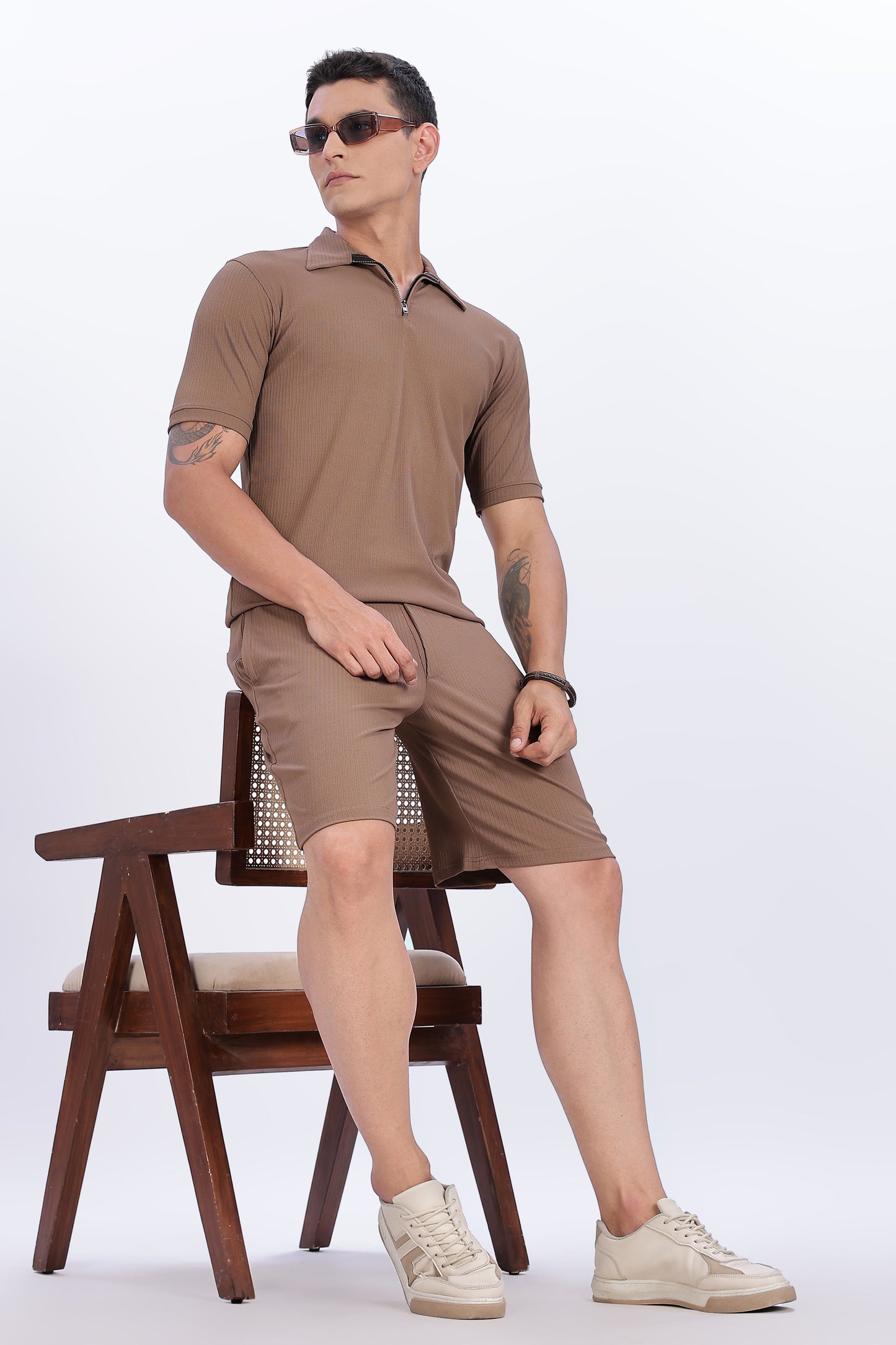 Essential Zip Polo & Shorts Co-Ord Set