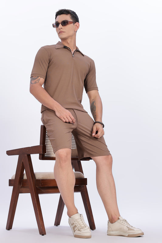 Essential Zip Polo & Shorts Co-Ord Set