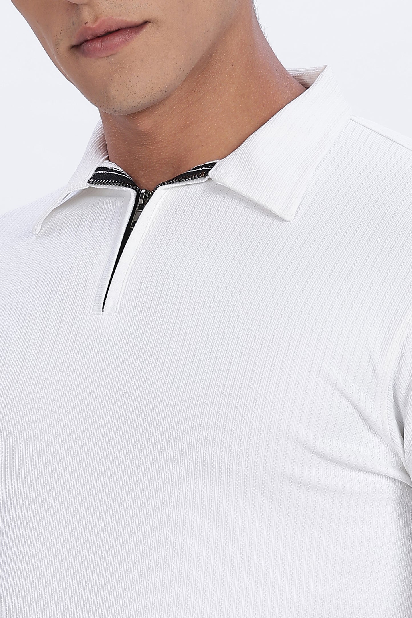 Essential White Zip Polo & Shorts Co-Ord Set